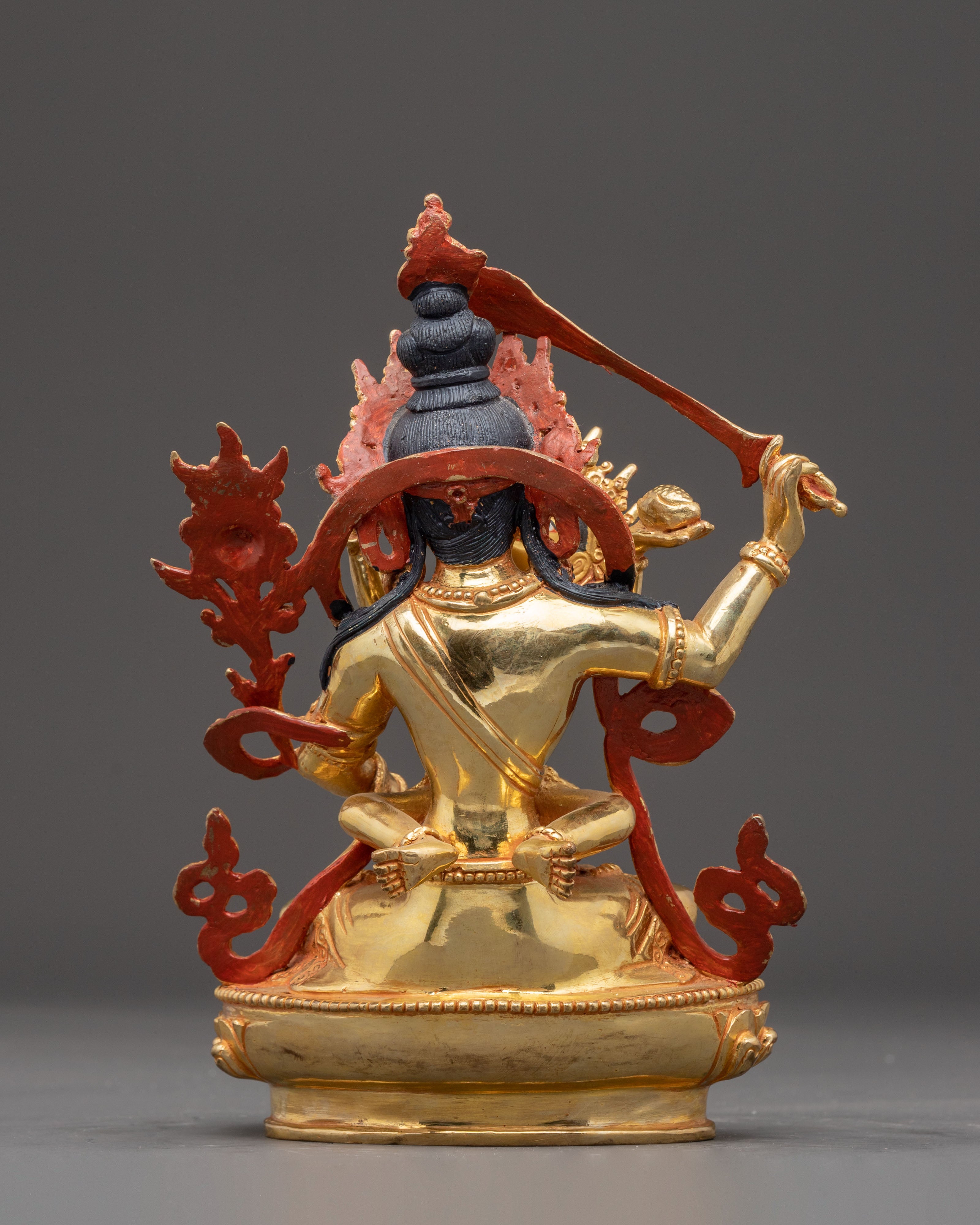 Handcrafted Copper Sculpture of Bodhisattva Manjushri