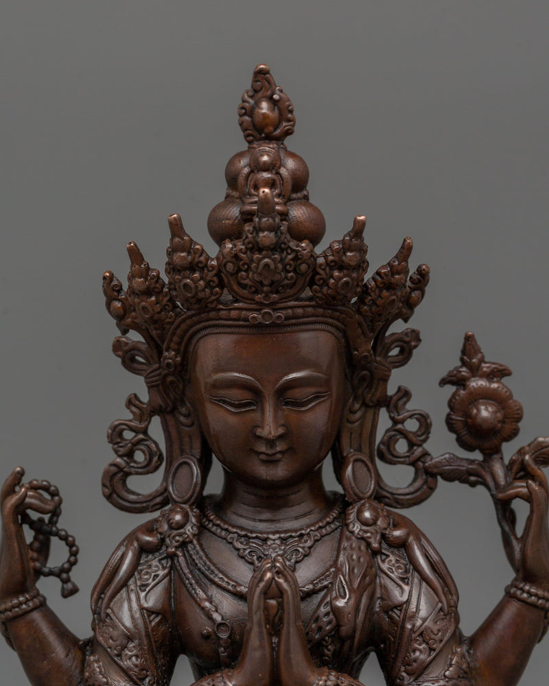 Traditional Statue of Bodhisattva of Compassion Avalokiteshvara | Symbol of Mercy