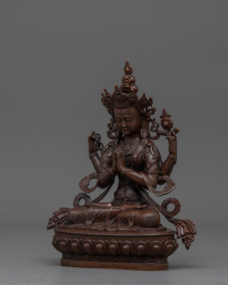 Traditional Statue of Bodhisattva of Compassion Avalokiteshvara | Symbol of Mercy