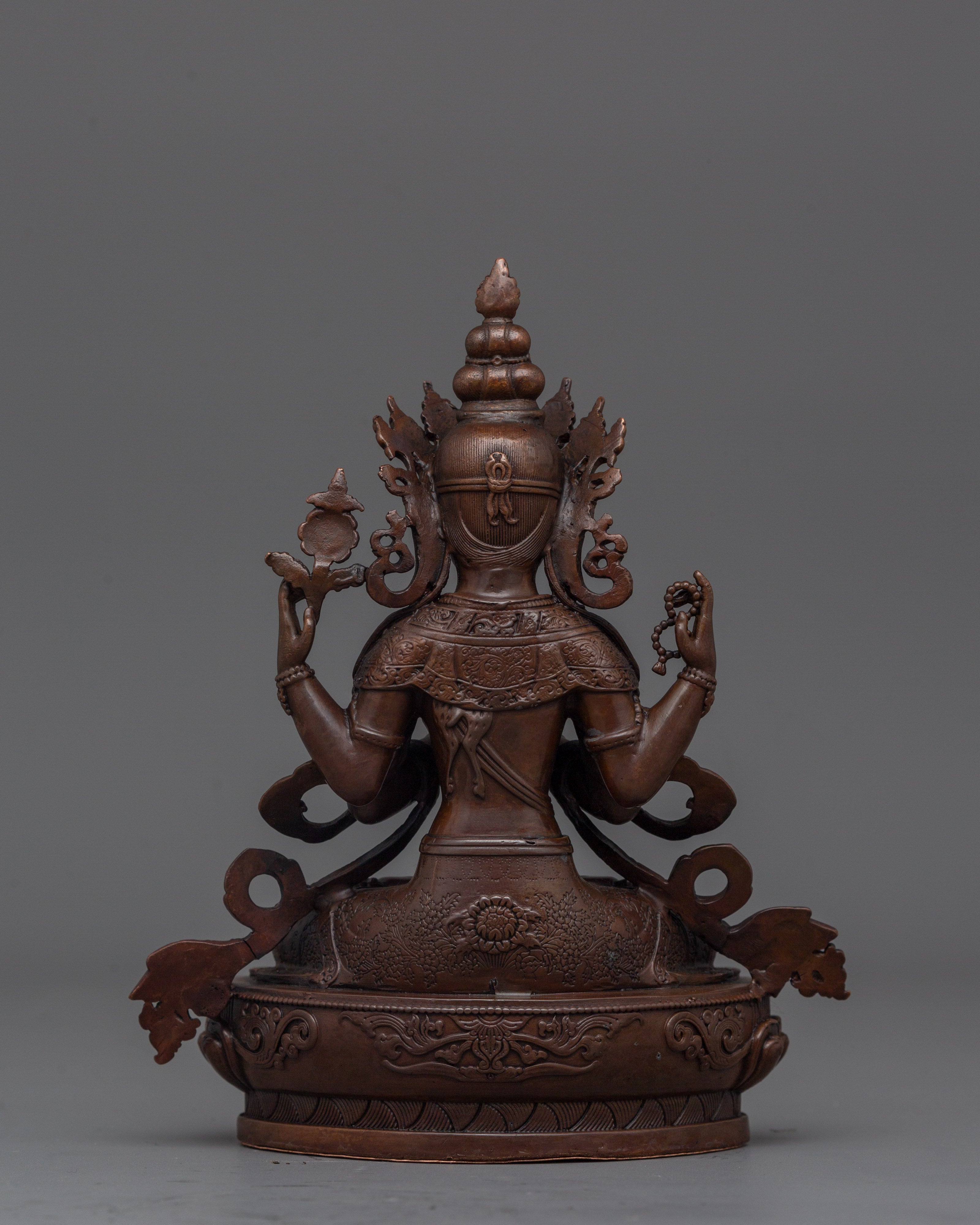Traditional Statue of Bodhisattva of Compassion Avalokiteshvara | Symbol of Mercy