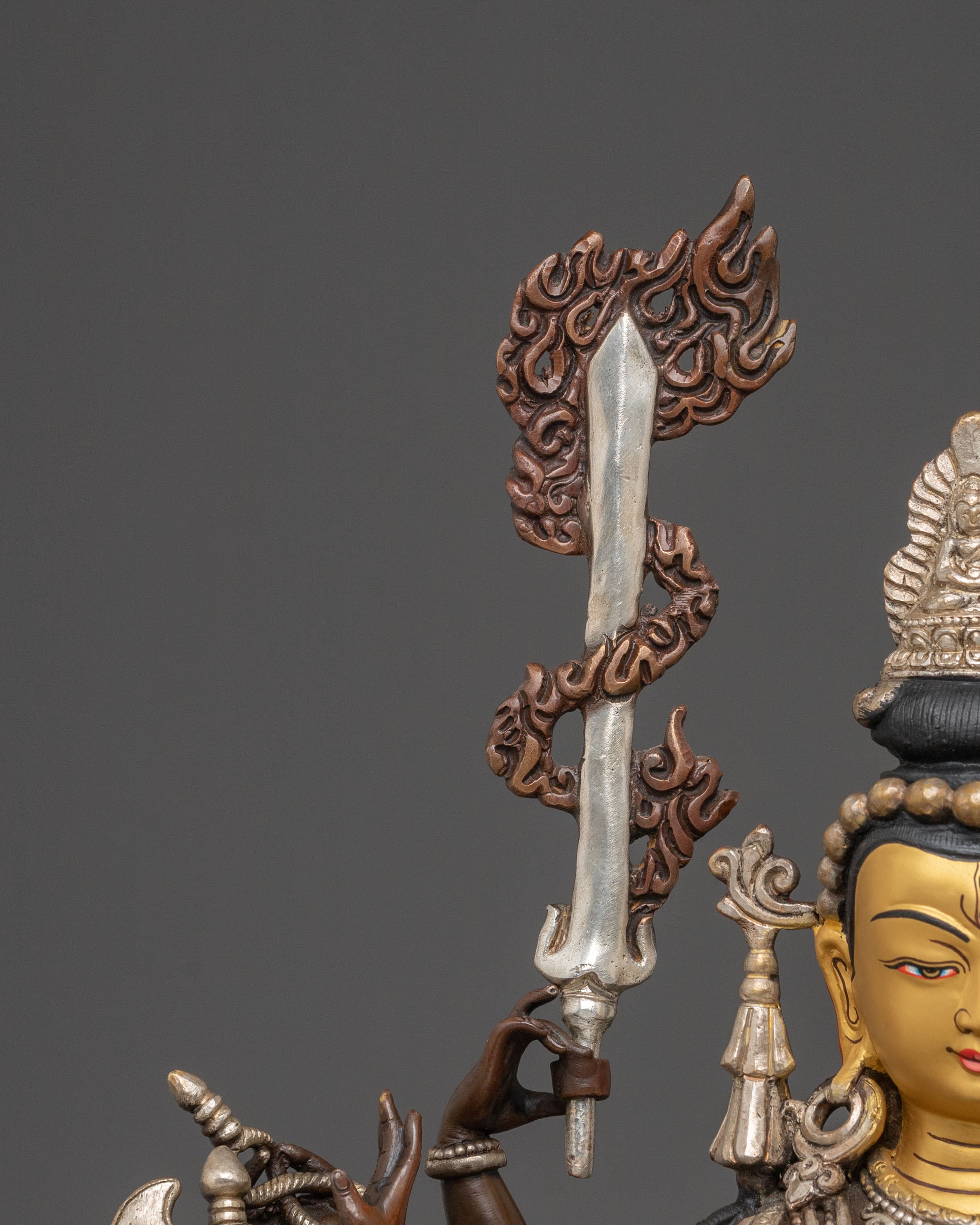 Chundi Sacred Statue: Handcrafted Oxidized Copper