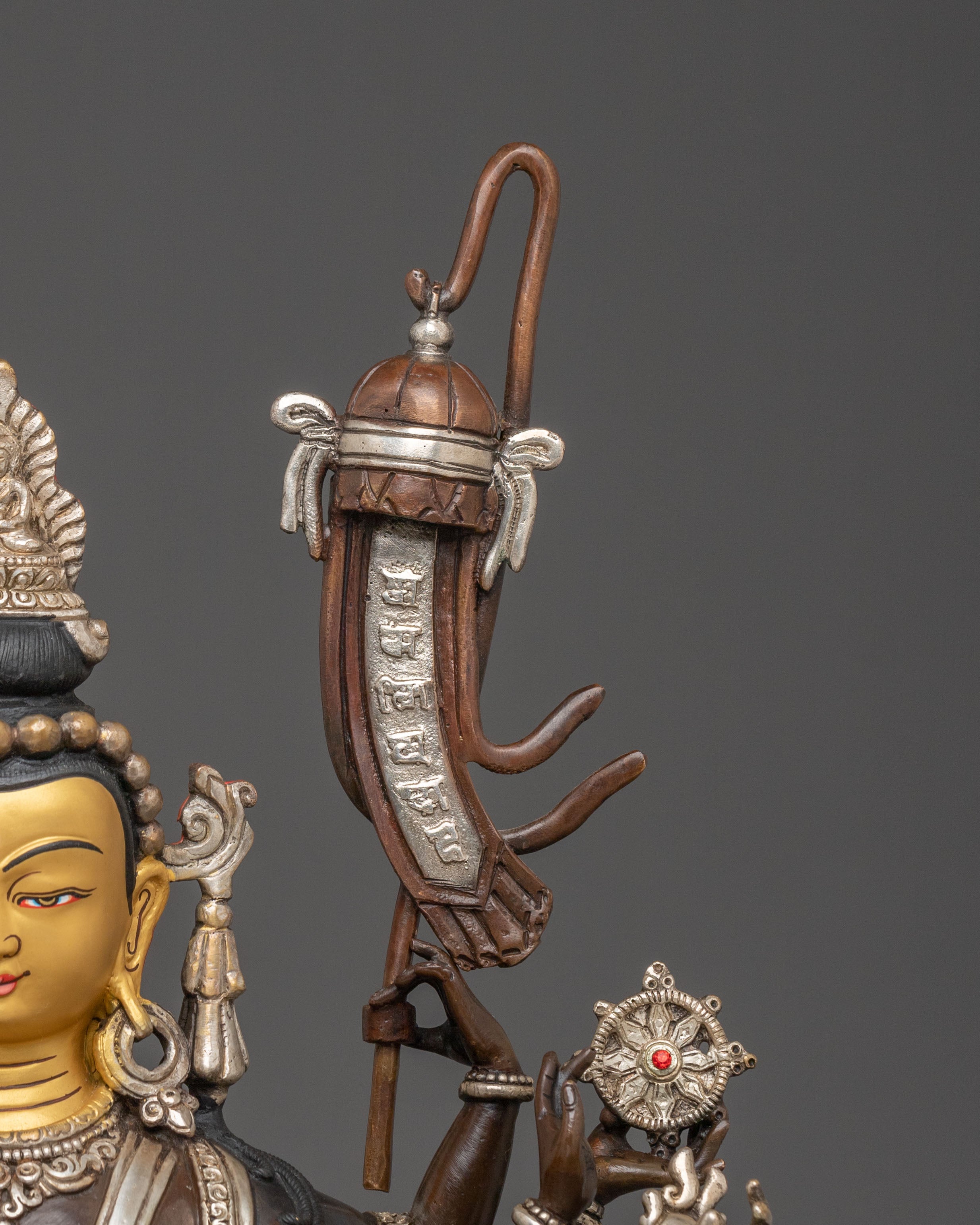 Chundi Sacred Statue: Handcrafted Oxidized Copper