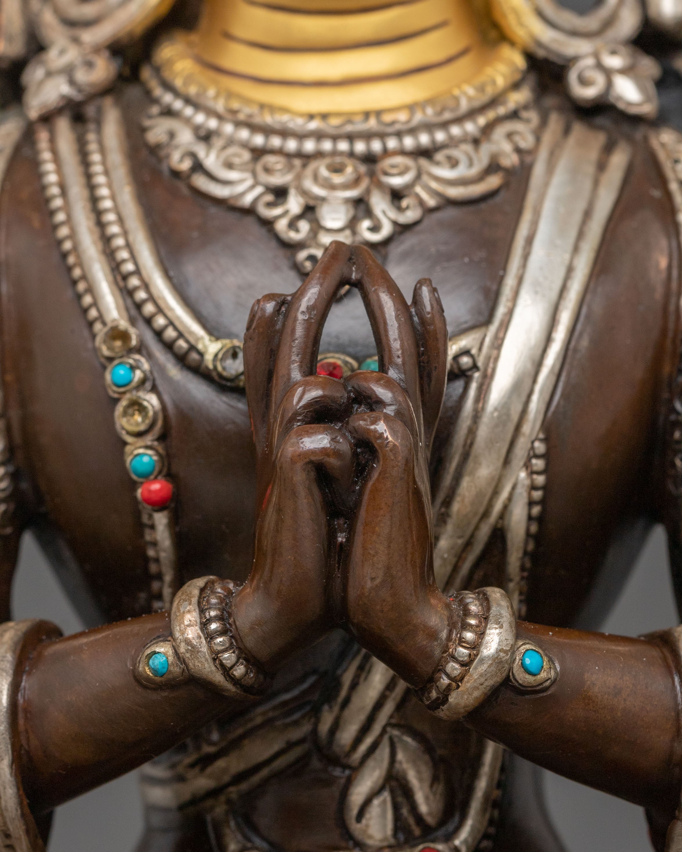 Chundi Sacred Statue: Handcrafted Oxidized Copper