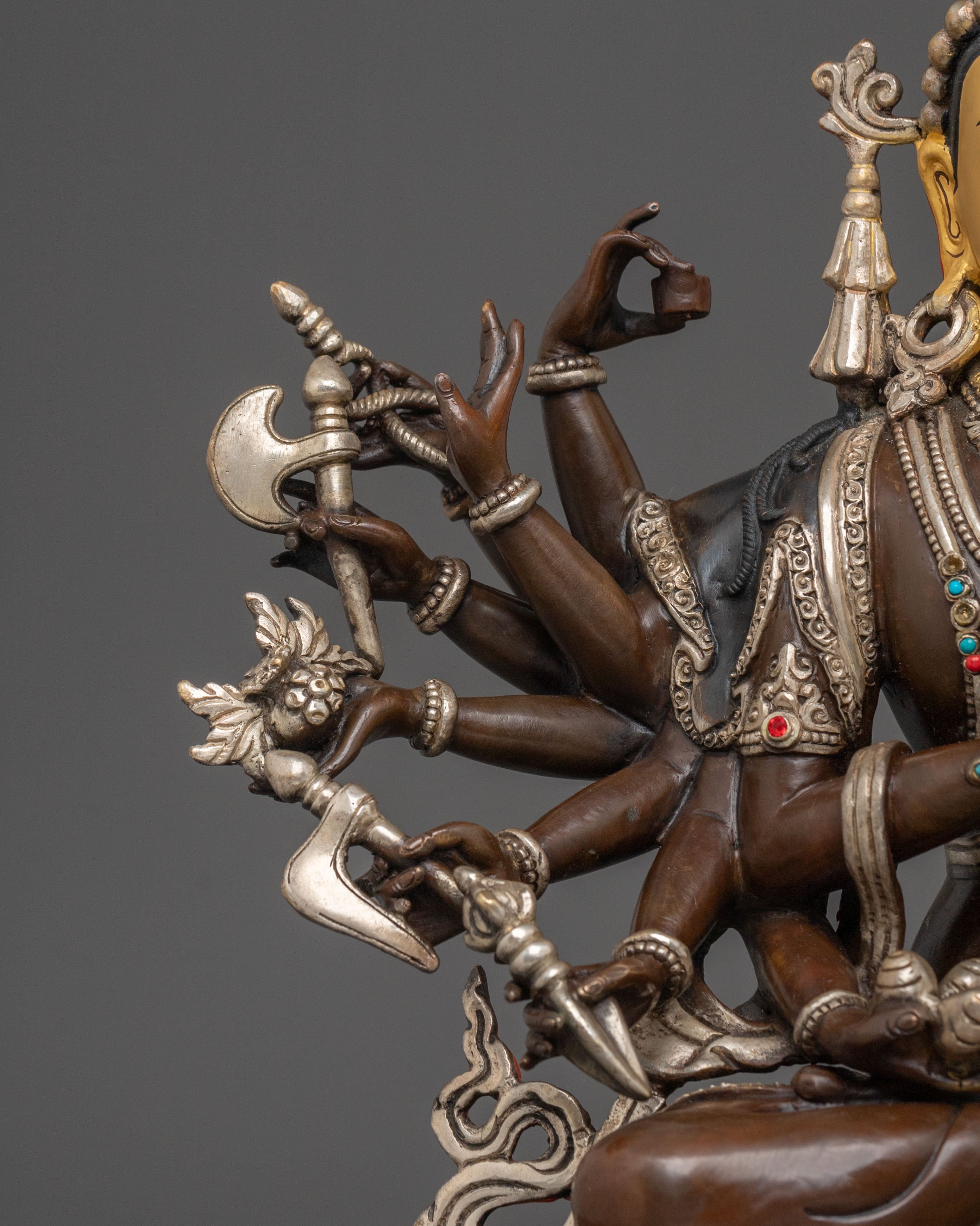 Chundi Sacred Statue: Handcrafted Oxidized Copper