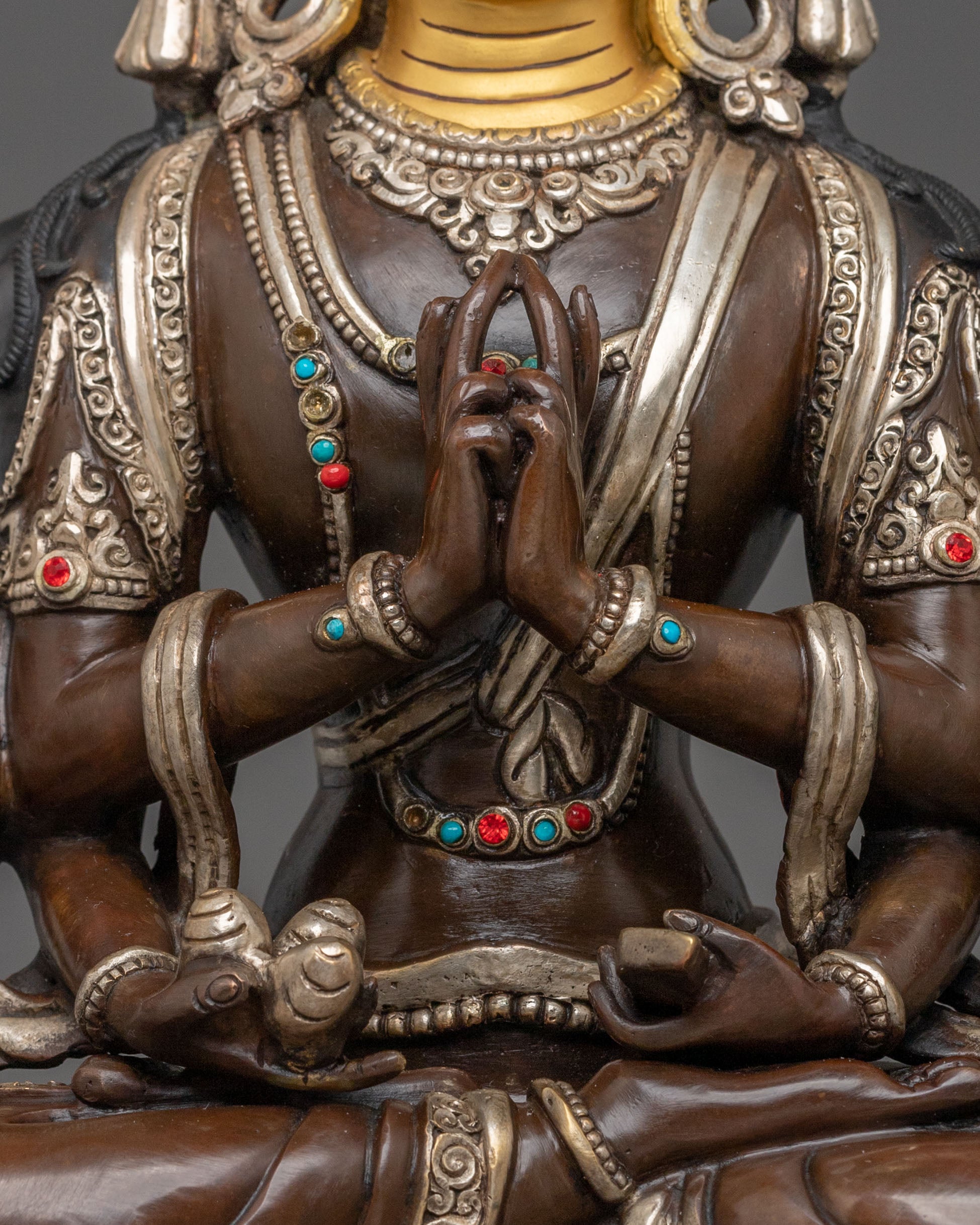 Chundi Sacred Statue: Handcrafted Oxidized Copper