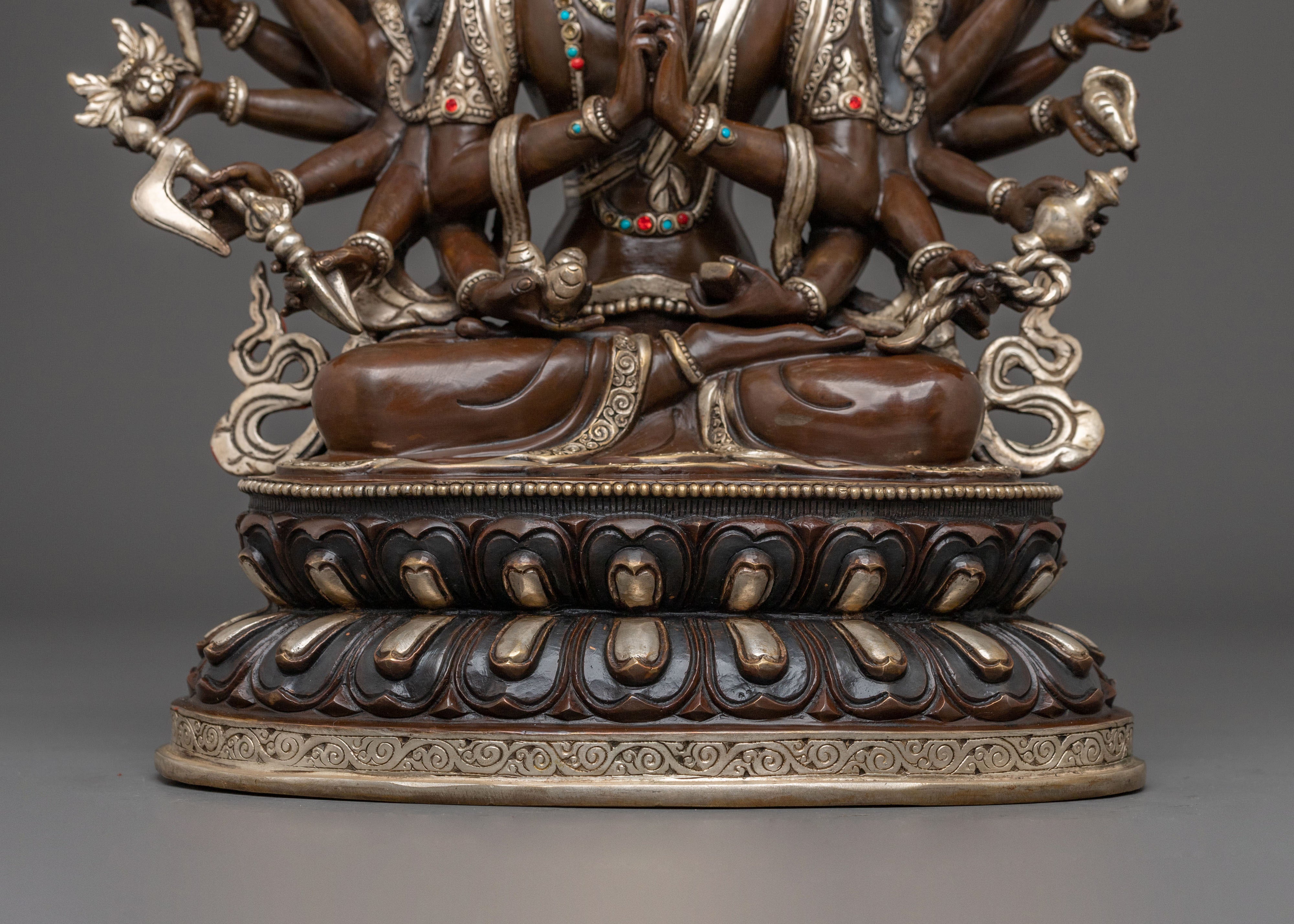Chundi Sacred Statue: Handcrafted Oxidized Copper