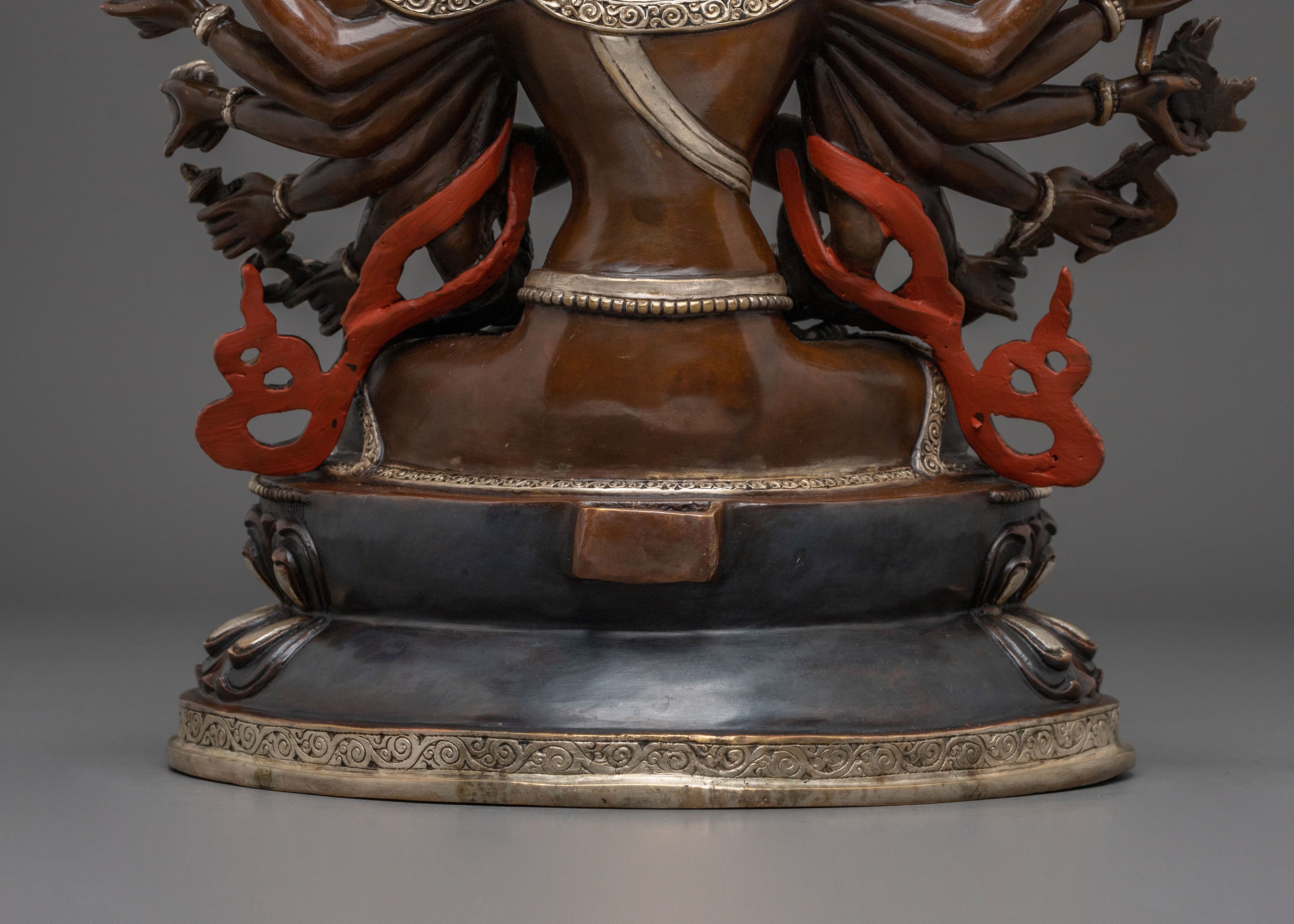 Chundi Sacred Statue: Handcrafted Oxidized Copper