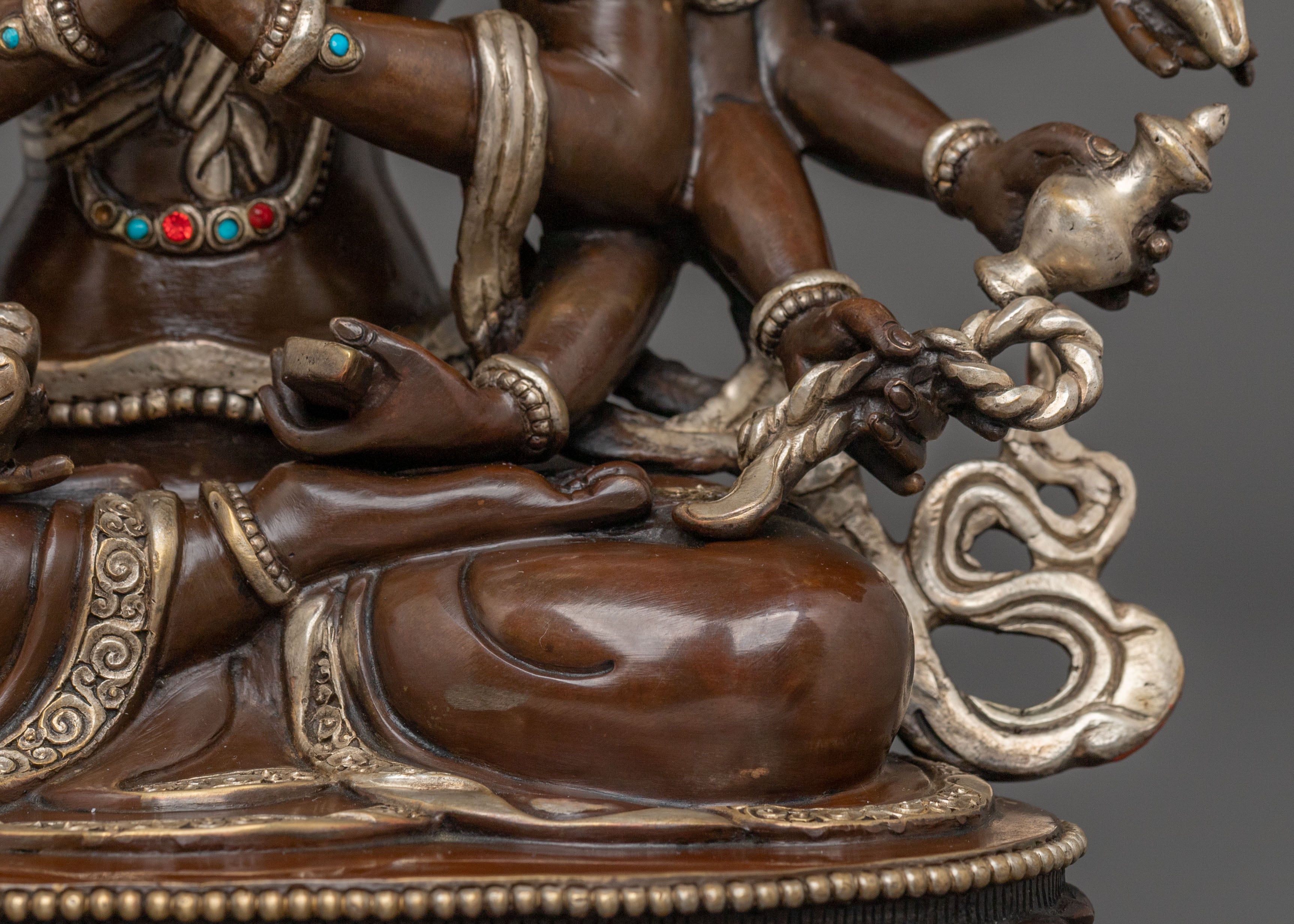 Chundi Sacred Statue: Handcrafted Oxidized Copper