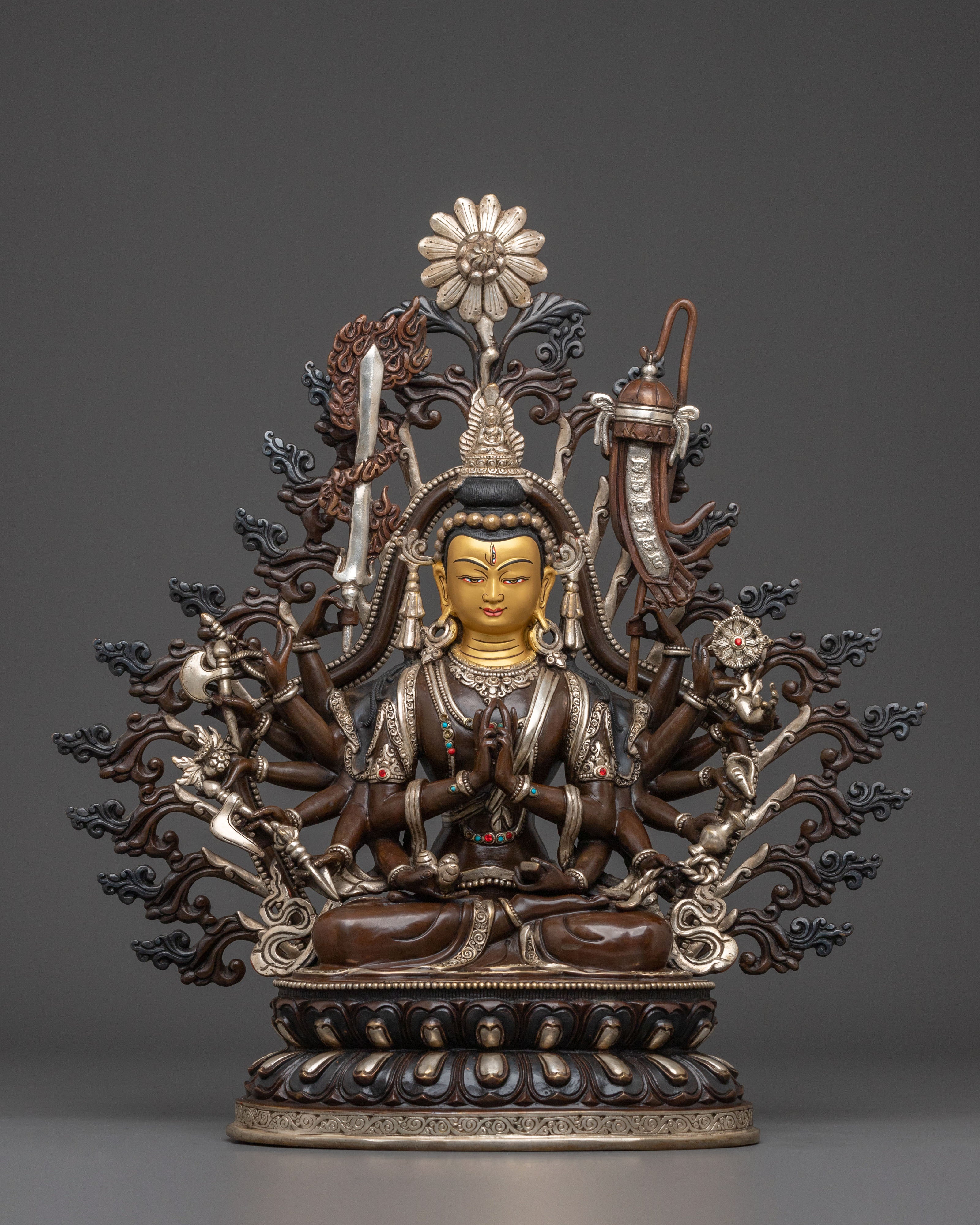 Chundi Sacred Statue: Handcrafted Oxidized Copper