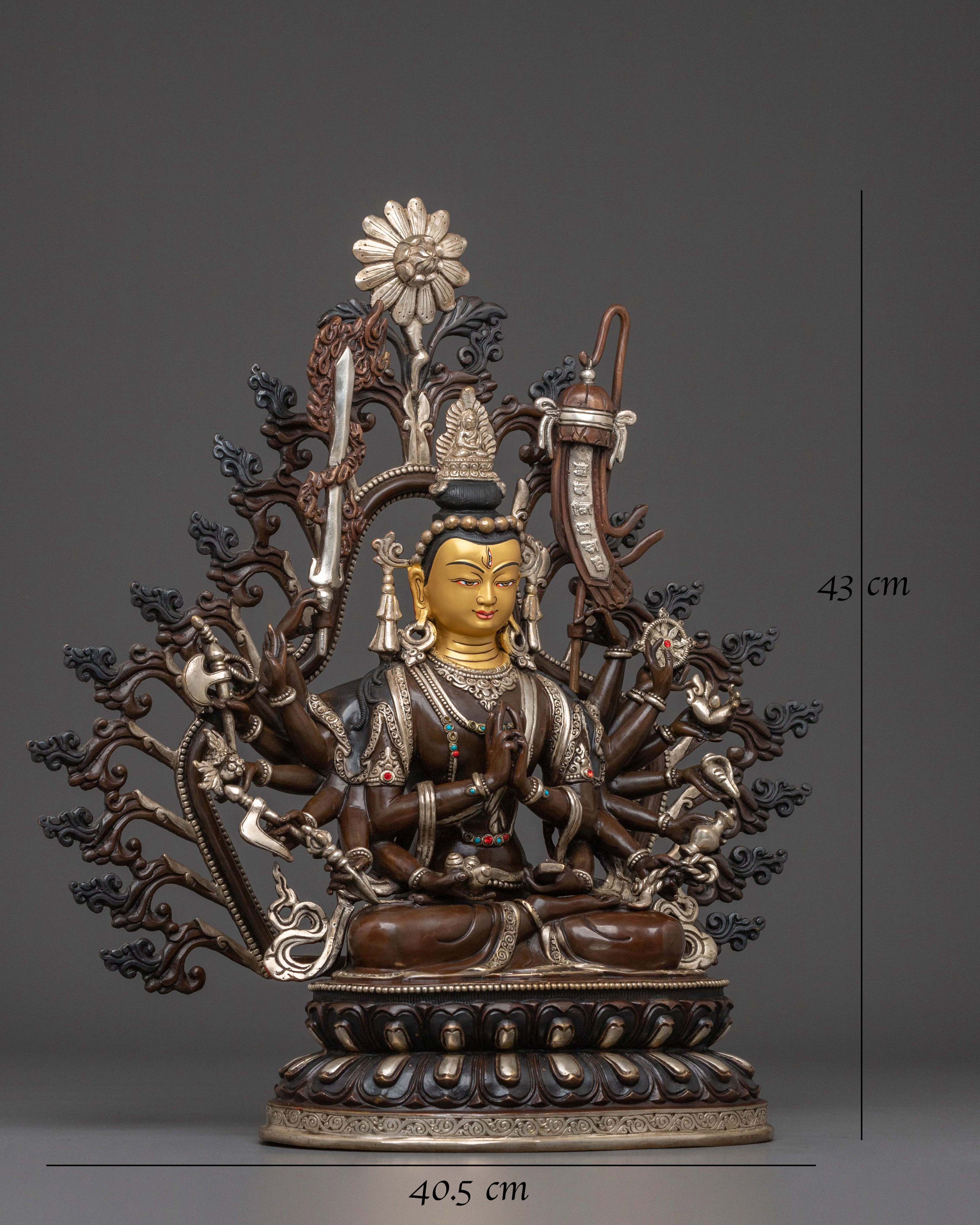 Chundi Sacred Statue: Handcrafted Oxidized Copper