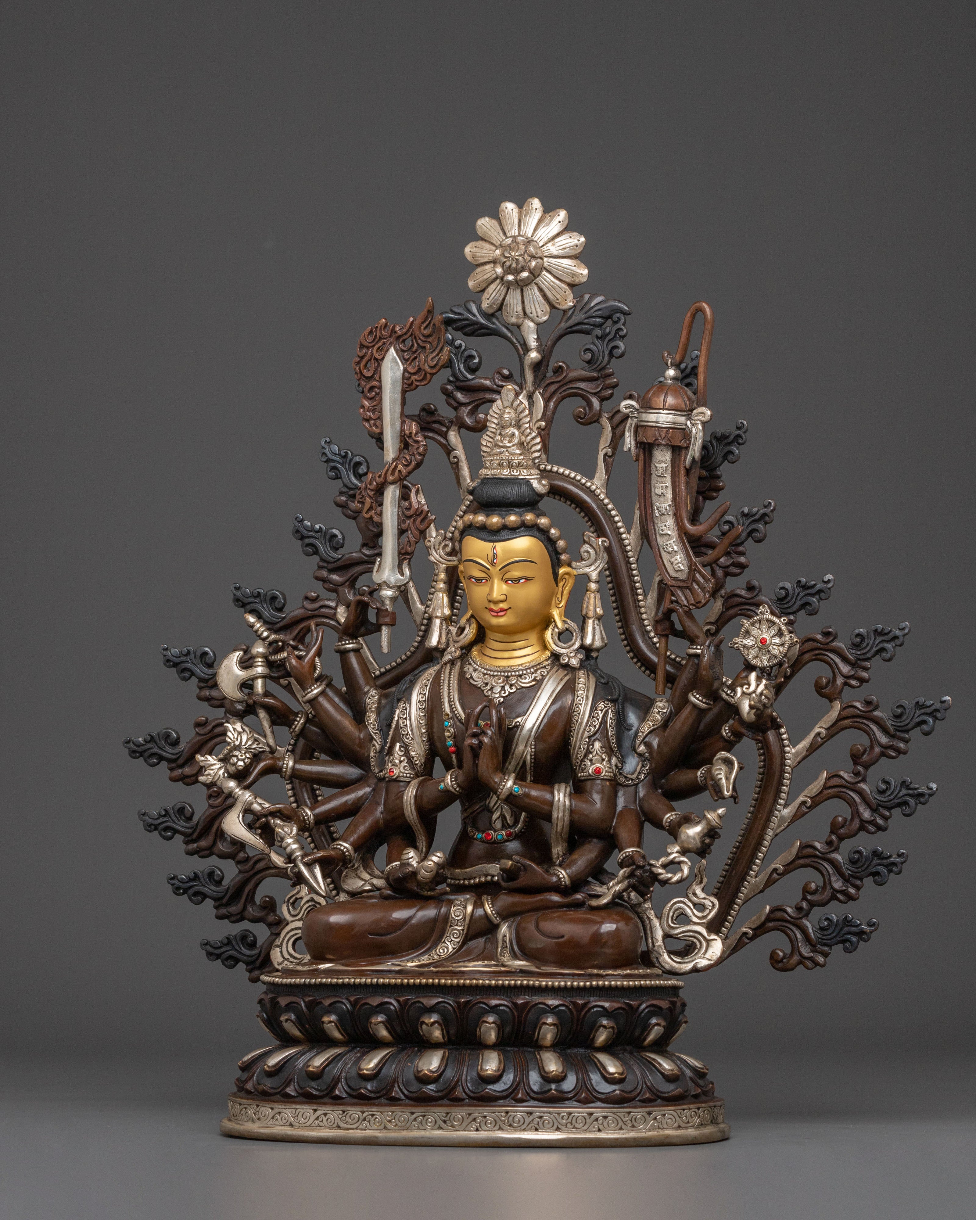 Chundi Sacred Statue: Handcrafted Oxidized Copper