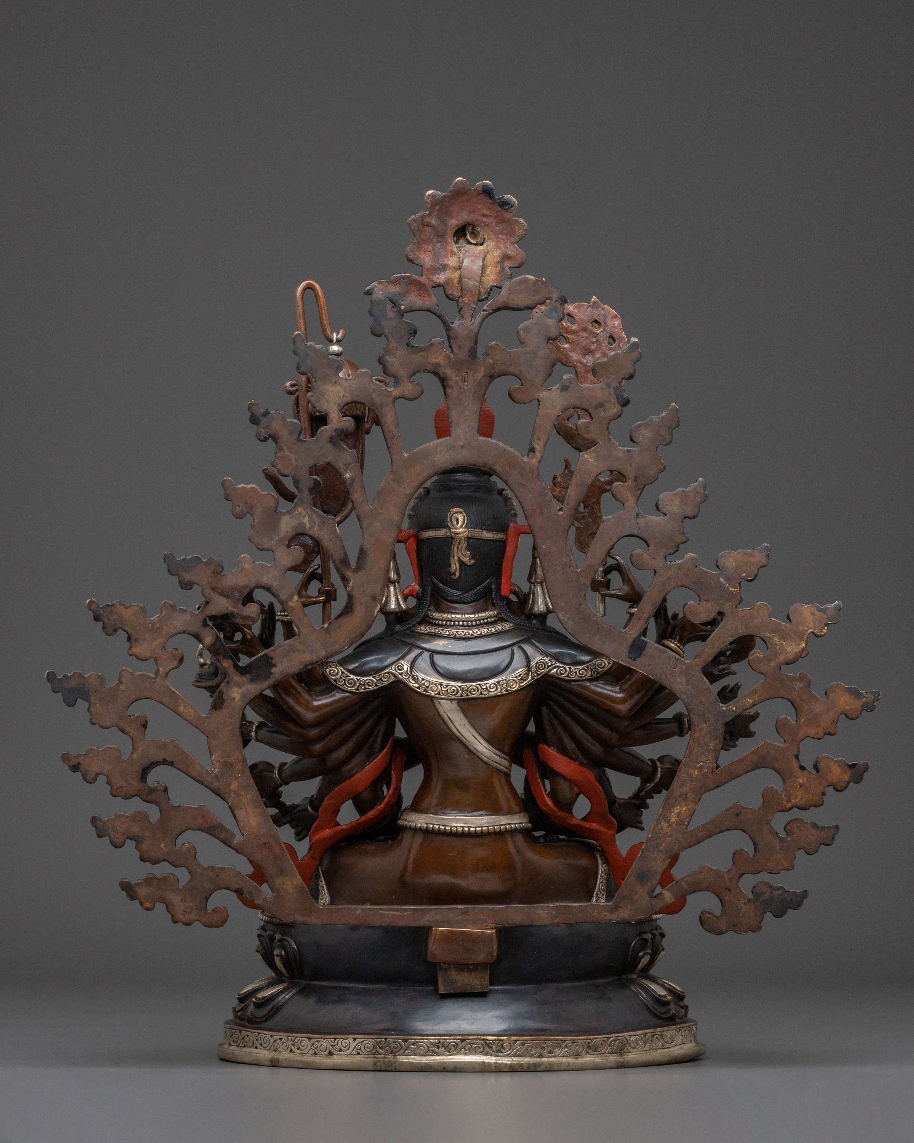 Chundi Sacred Statue: Handcrafted Oxidized Copper