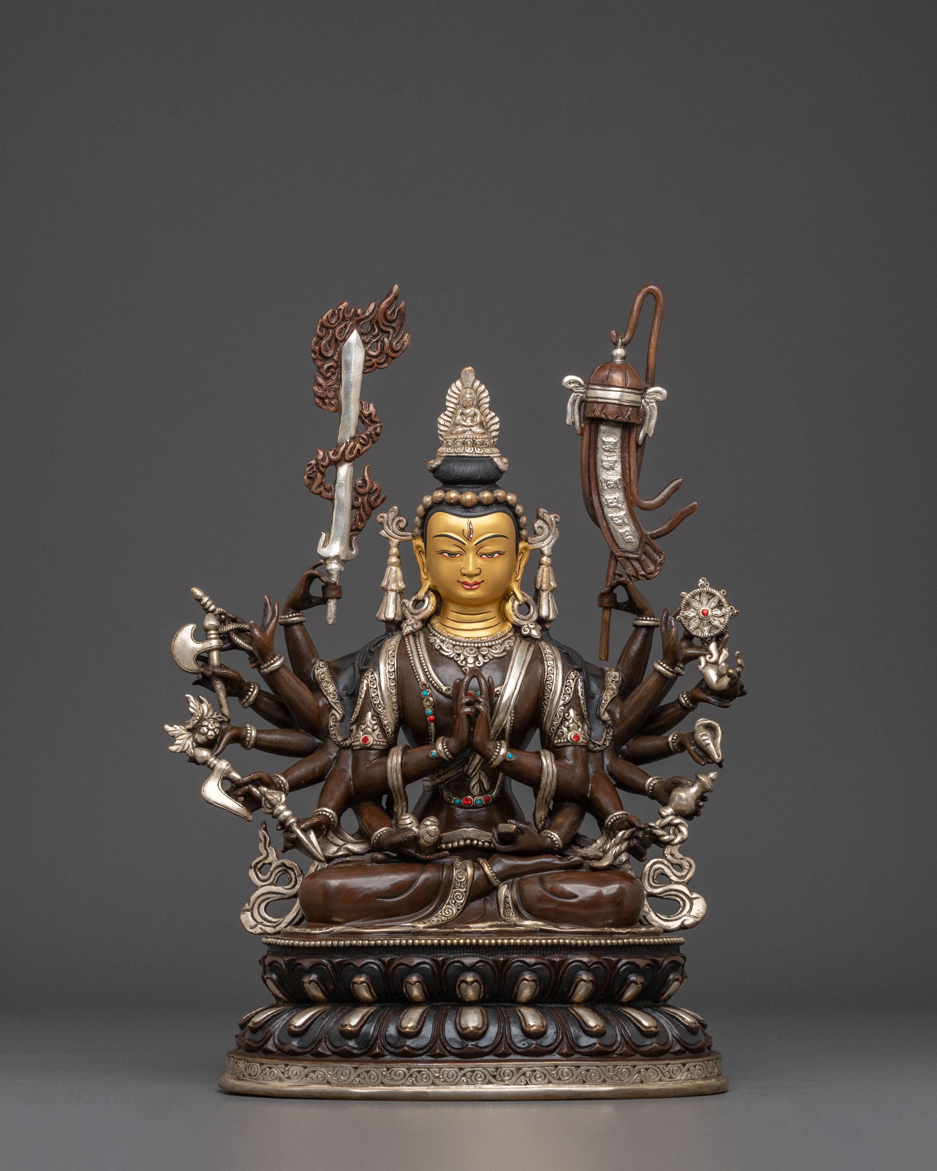 Chundi Sacred Statue: Handcrafted Oxidized Copper