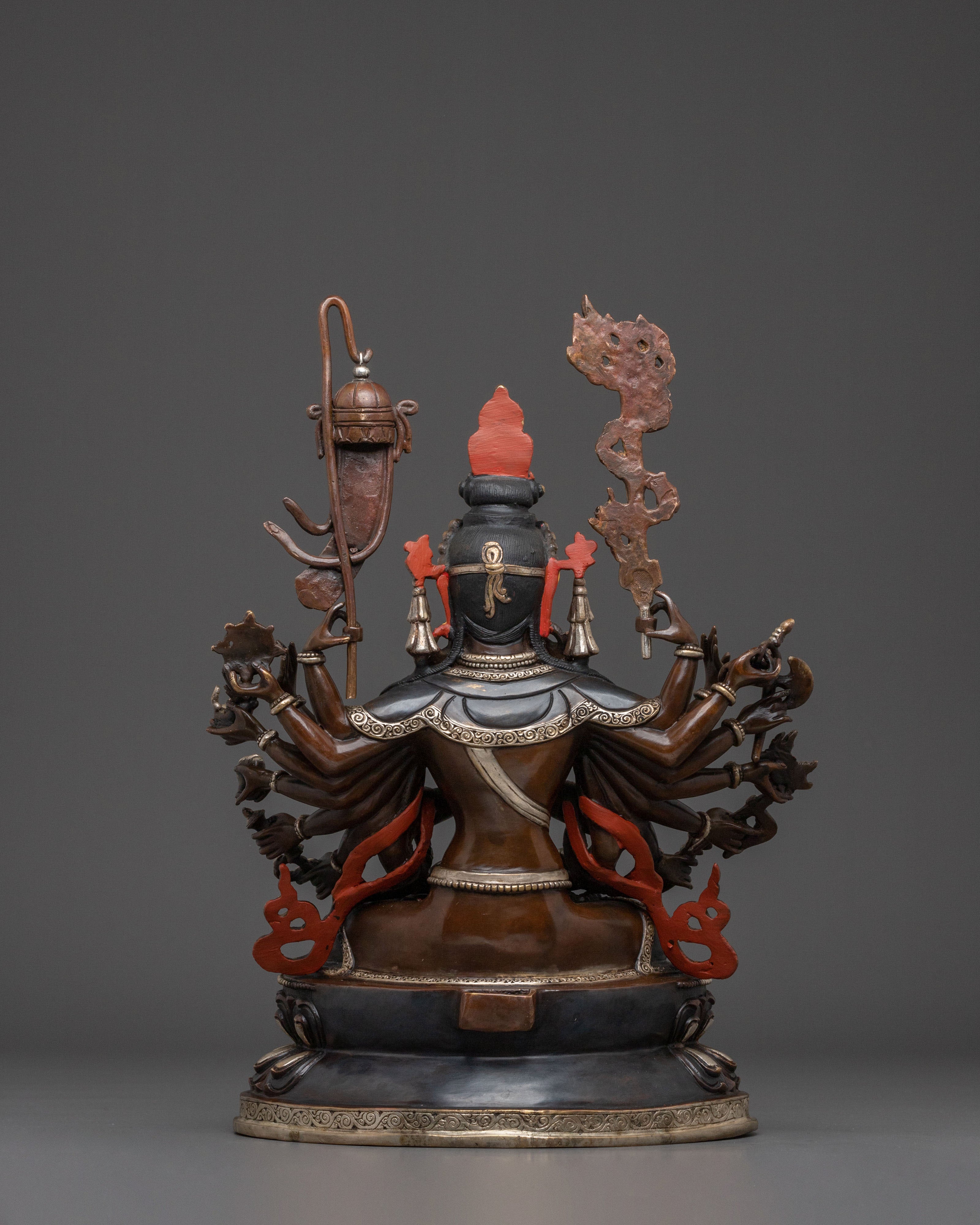 Chundi Sacred Statue: Handcrafted Oxidized Copper