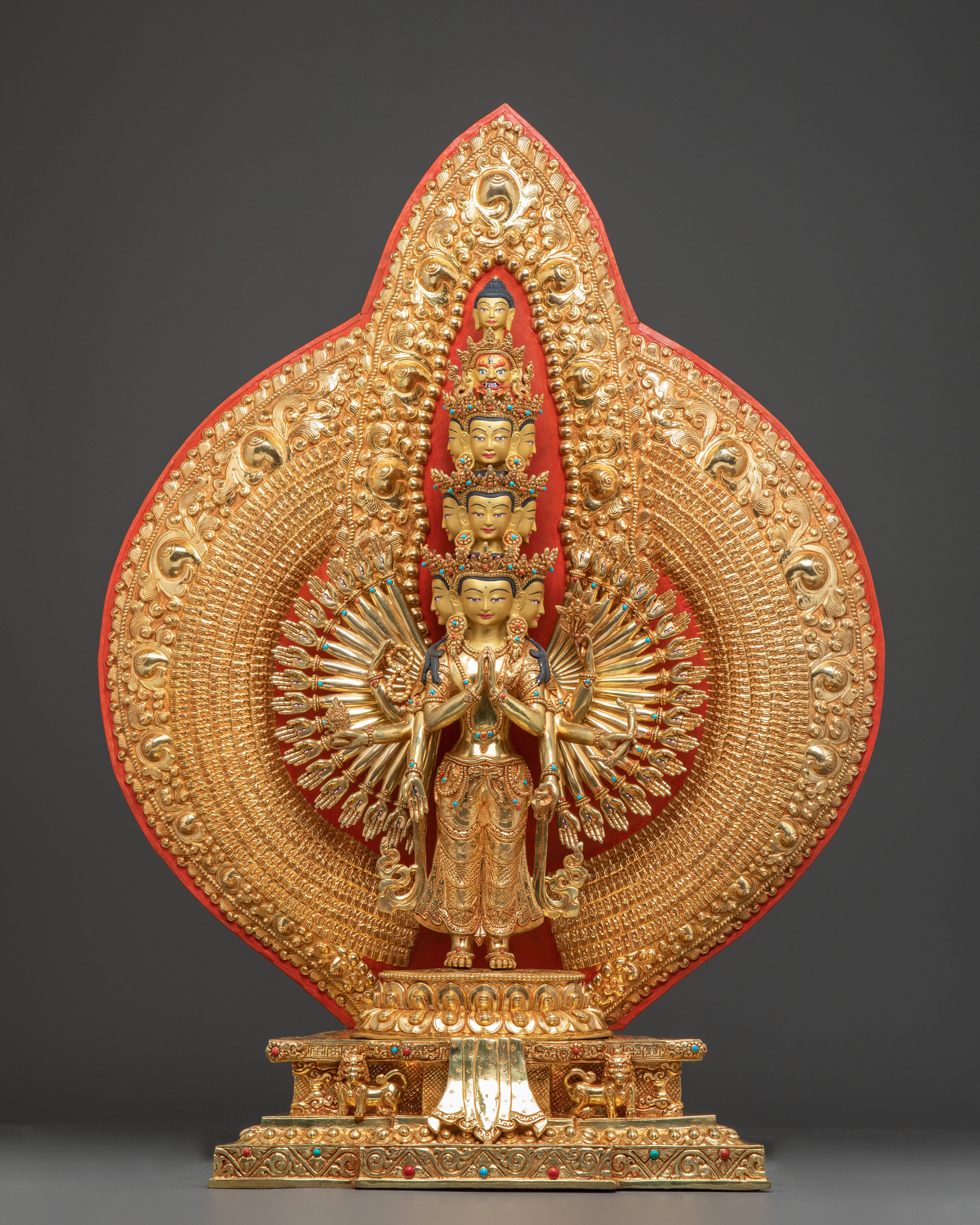 Handmade Compassionate 1000 Armed Chenrezig Statue | Tibetan Buddhist Art