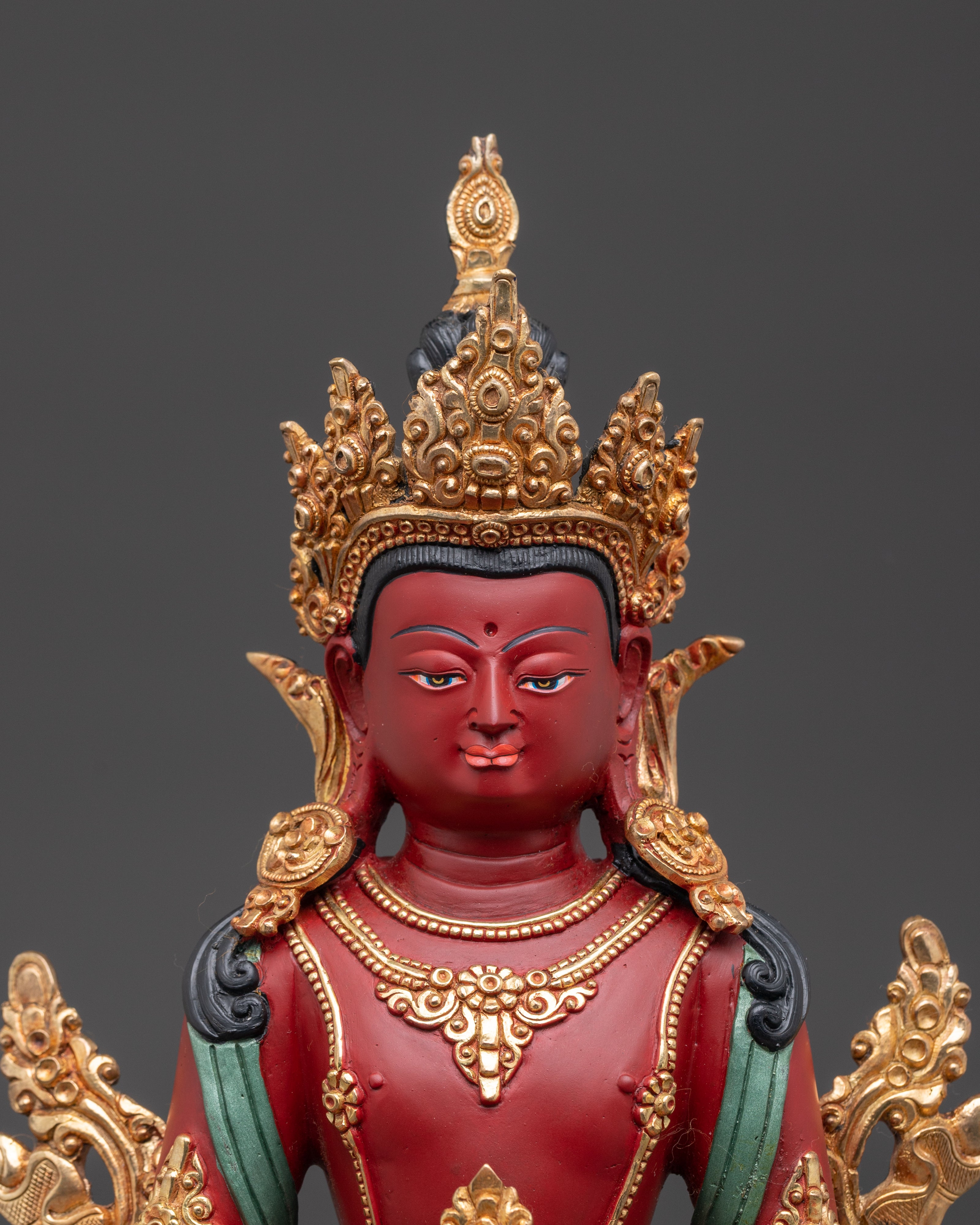 Handcrafted Golden Sculpture of Bodhisattva Set | Symbol of Compassion