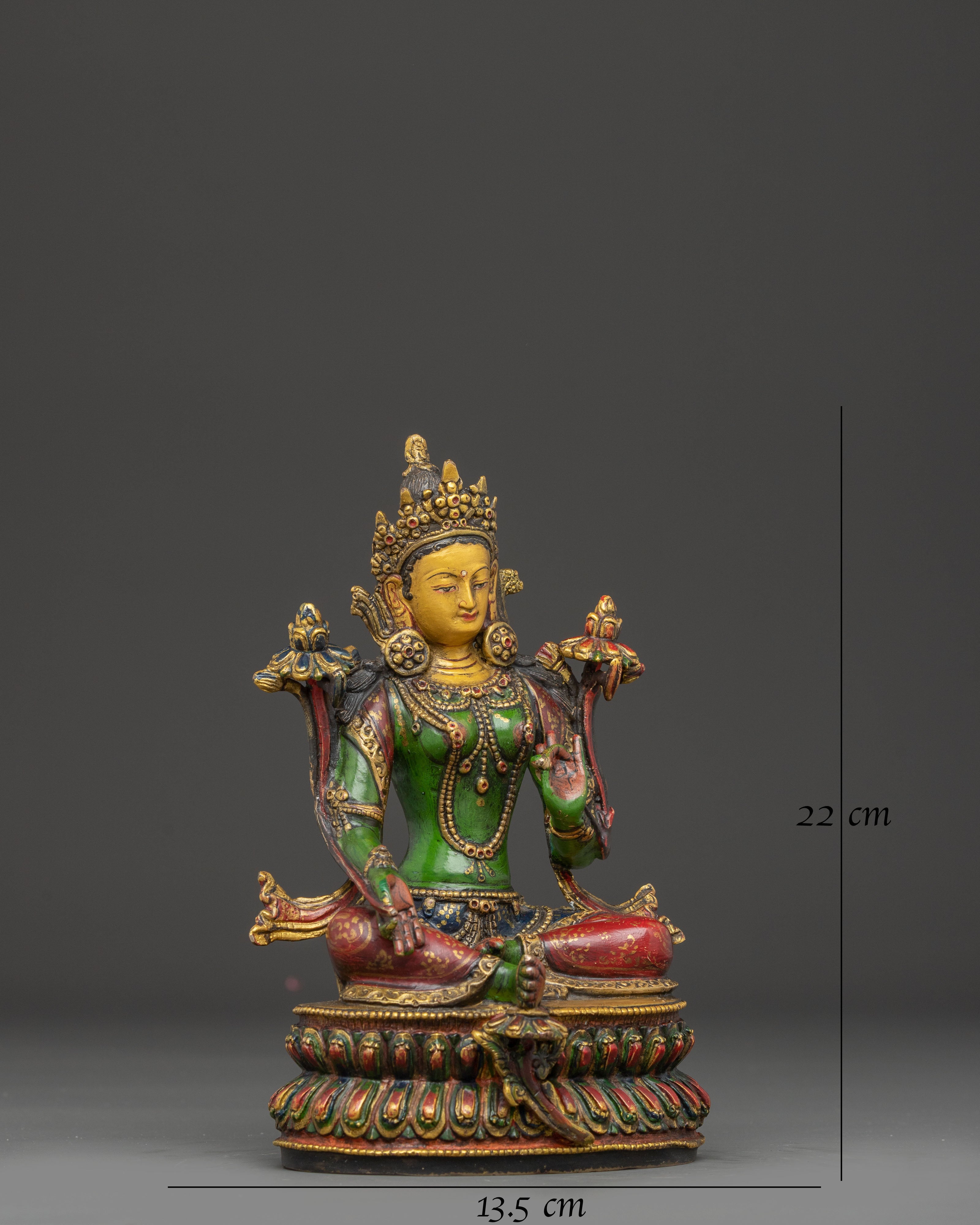 Handcrafted Nepalese Statue of Green Tara 
