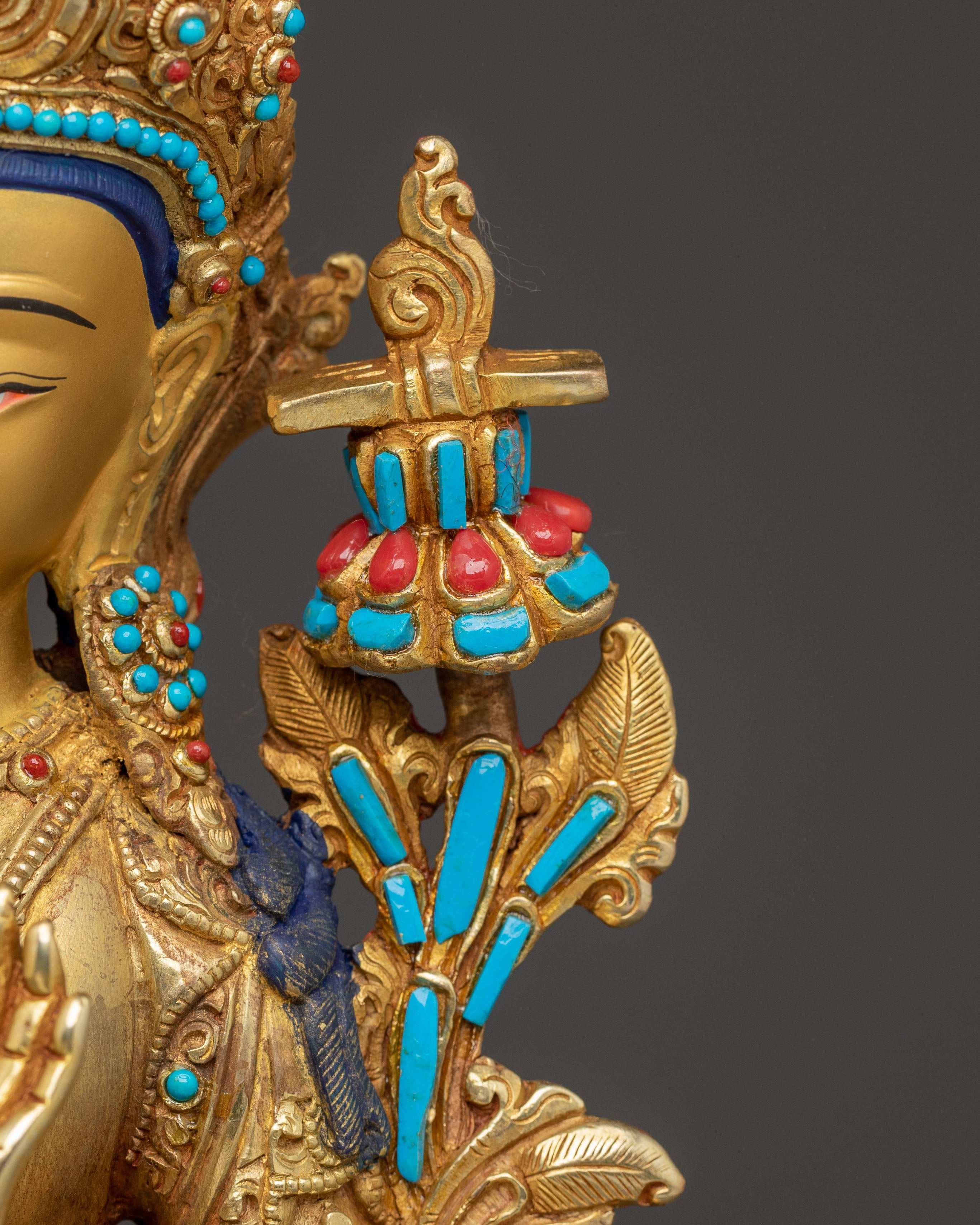 Handmade Sculpture of Manjushri, the Wisdom Bodhisattva | Nepali Crafted Icon