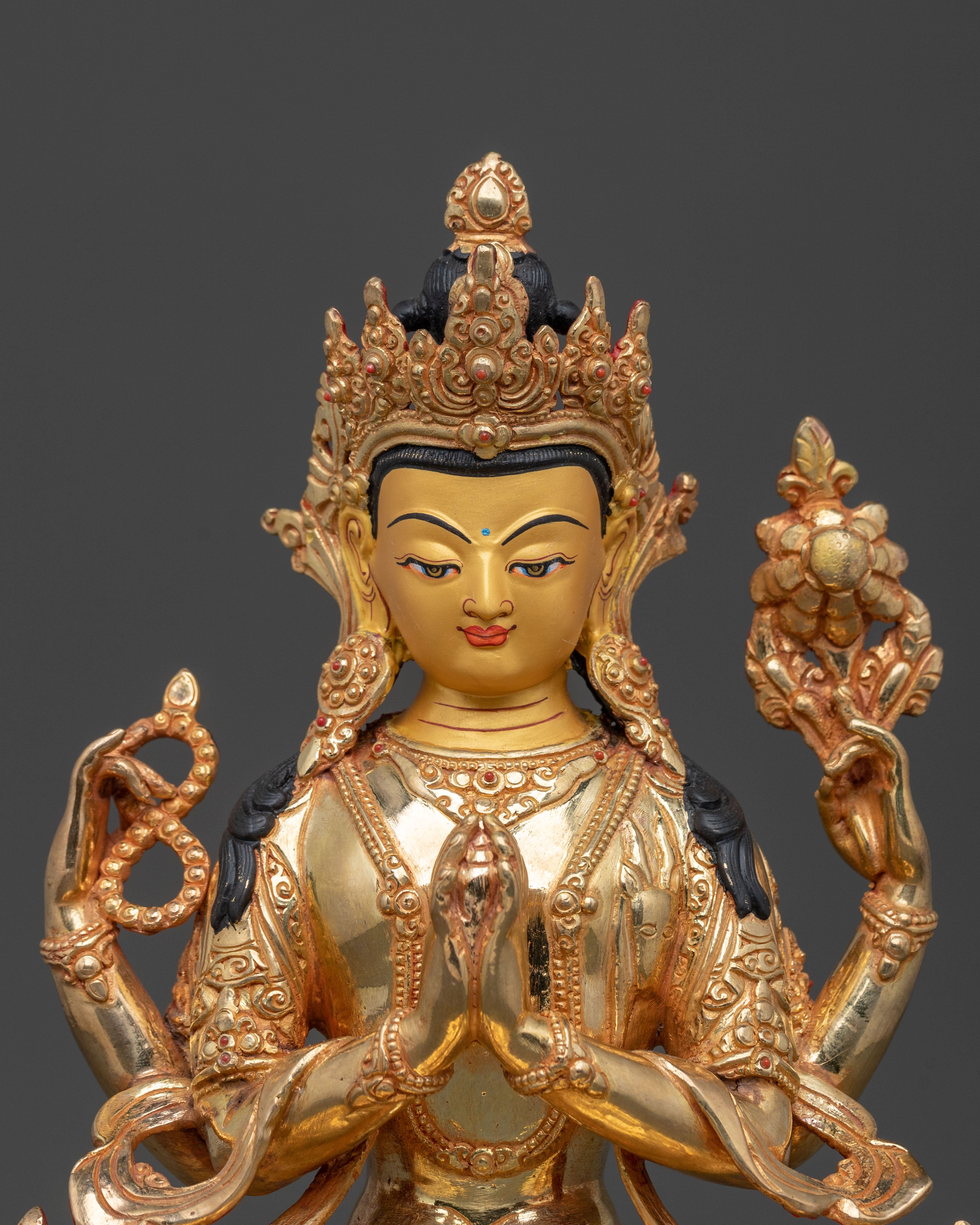 Chenrezig Handcrafted Himalayan Sculpture | Tibetan Buddhist Art
