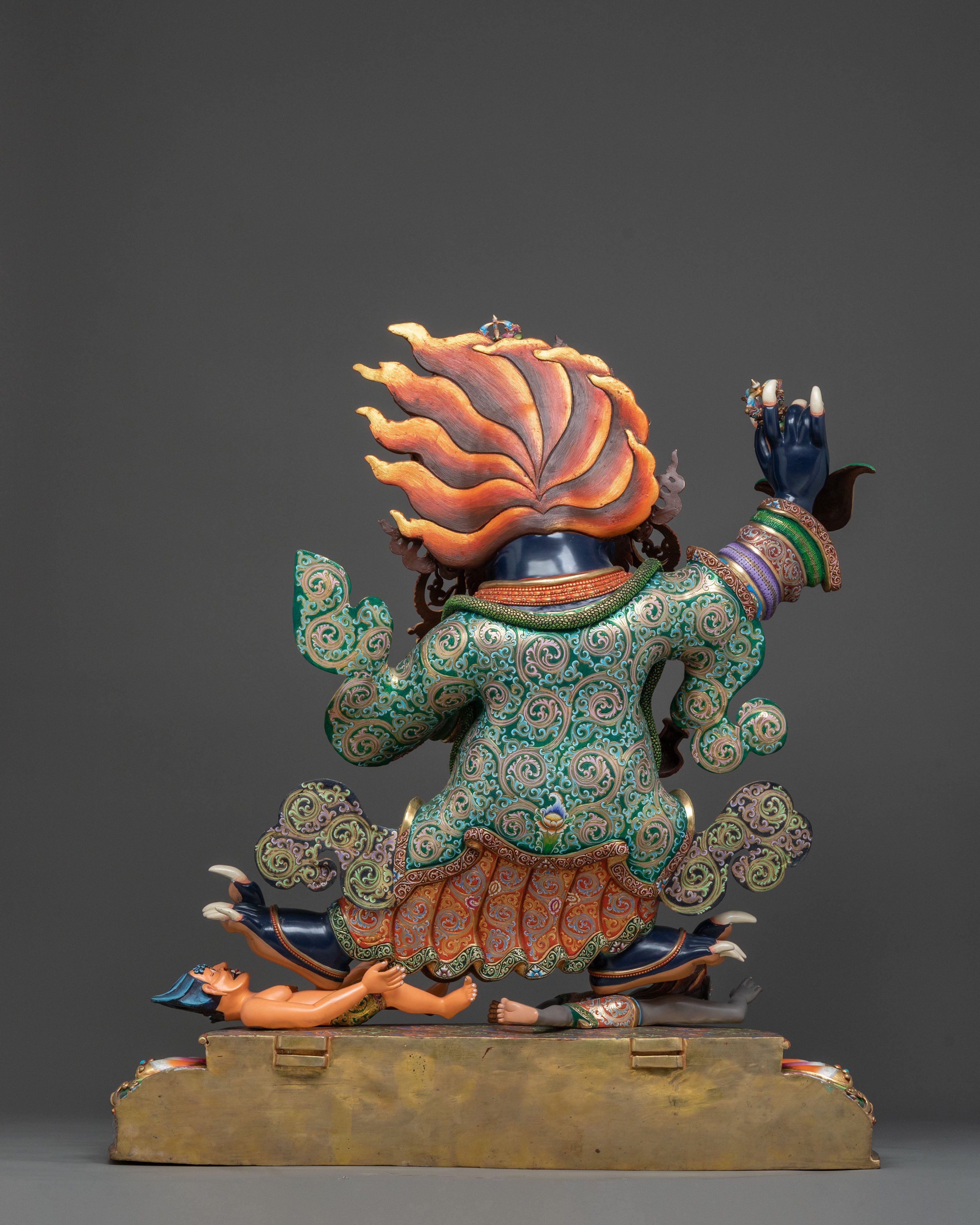 Mahakala Bernakchen, 24K Gold Gilded Protector Statue