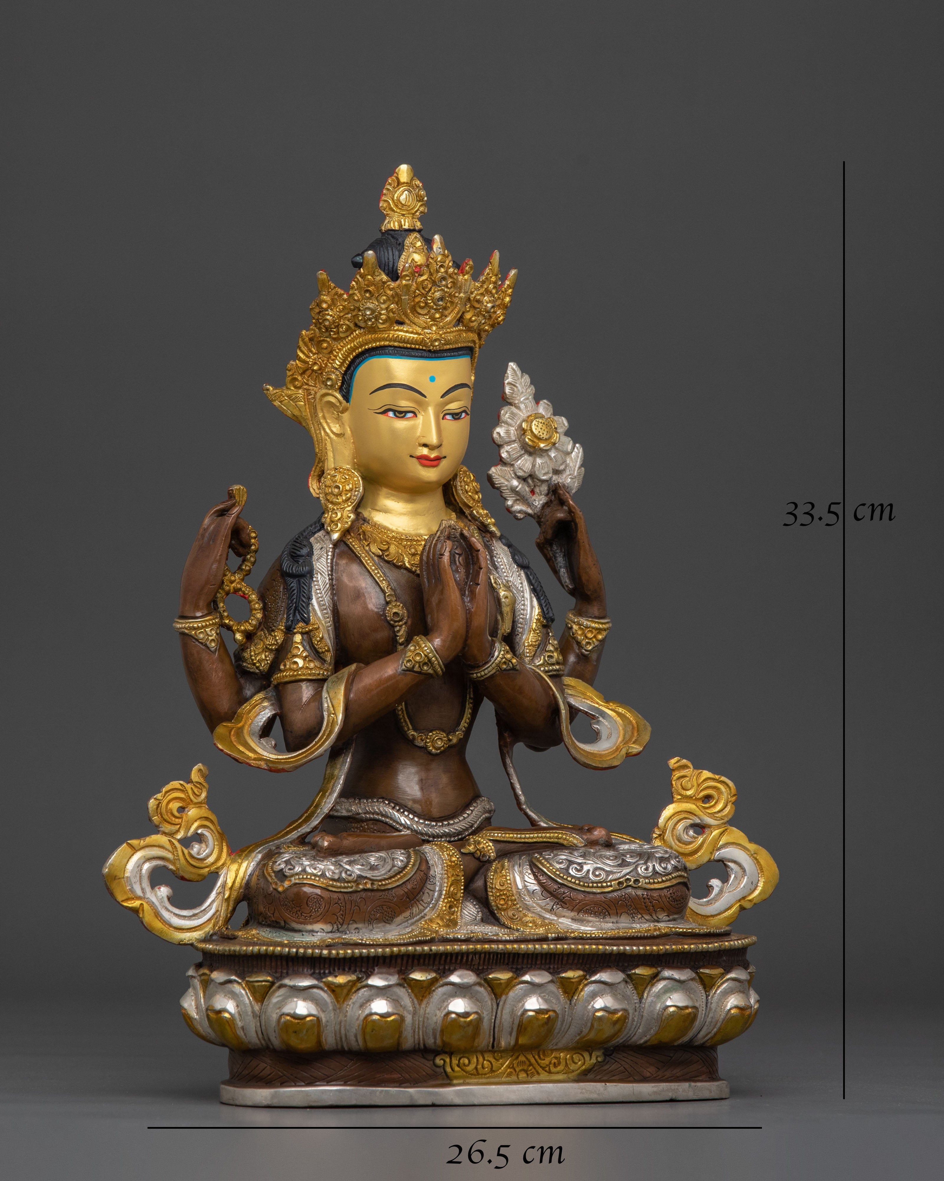 Chenrezig Four Armed Statue | Tibetan Buddhist Deity of Universal Compassion