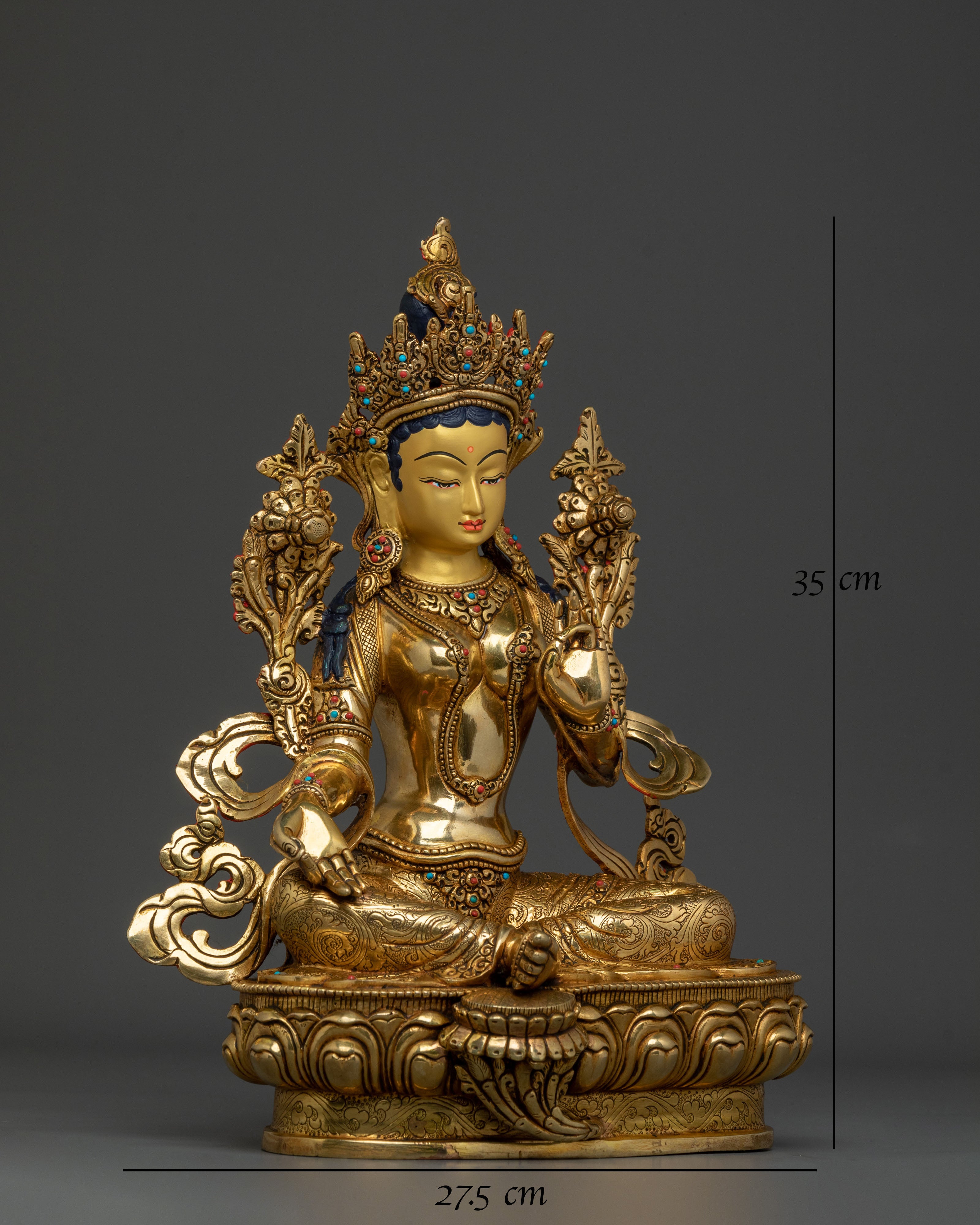 Sacred Traditional Green Tara Statue | Buddhist Goddess