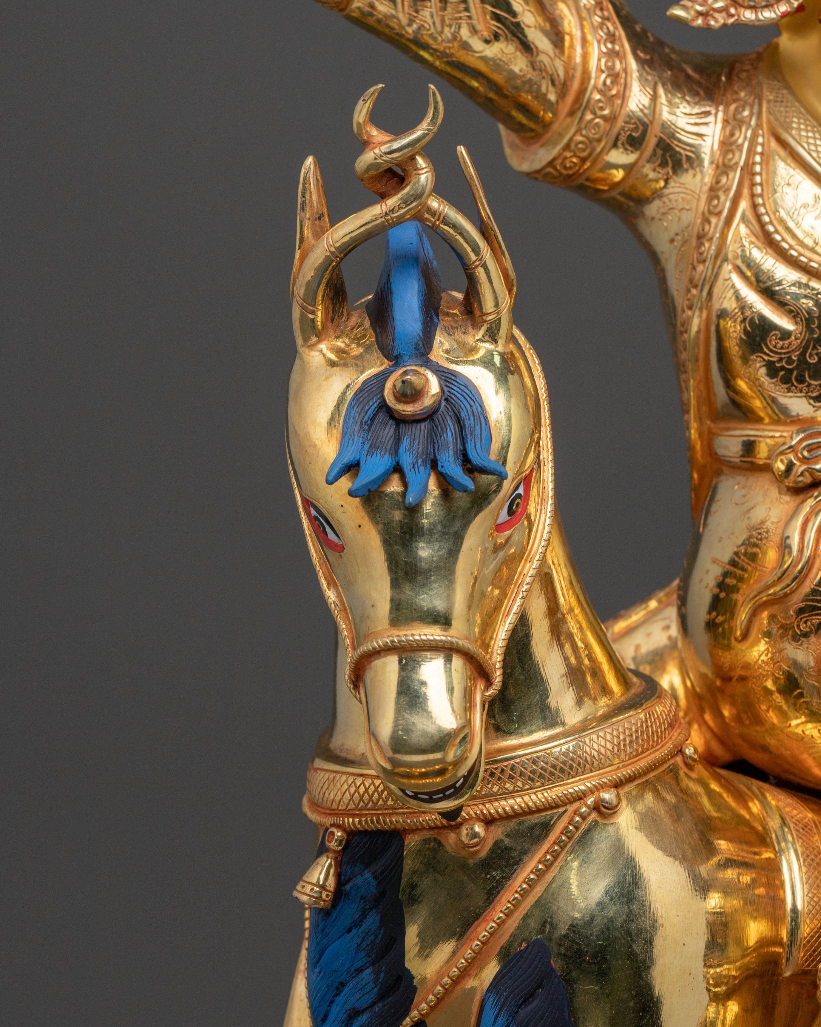 Damchen Garwai Nagpo Sacred Statue | Protector Deity