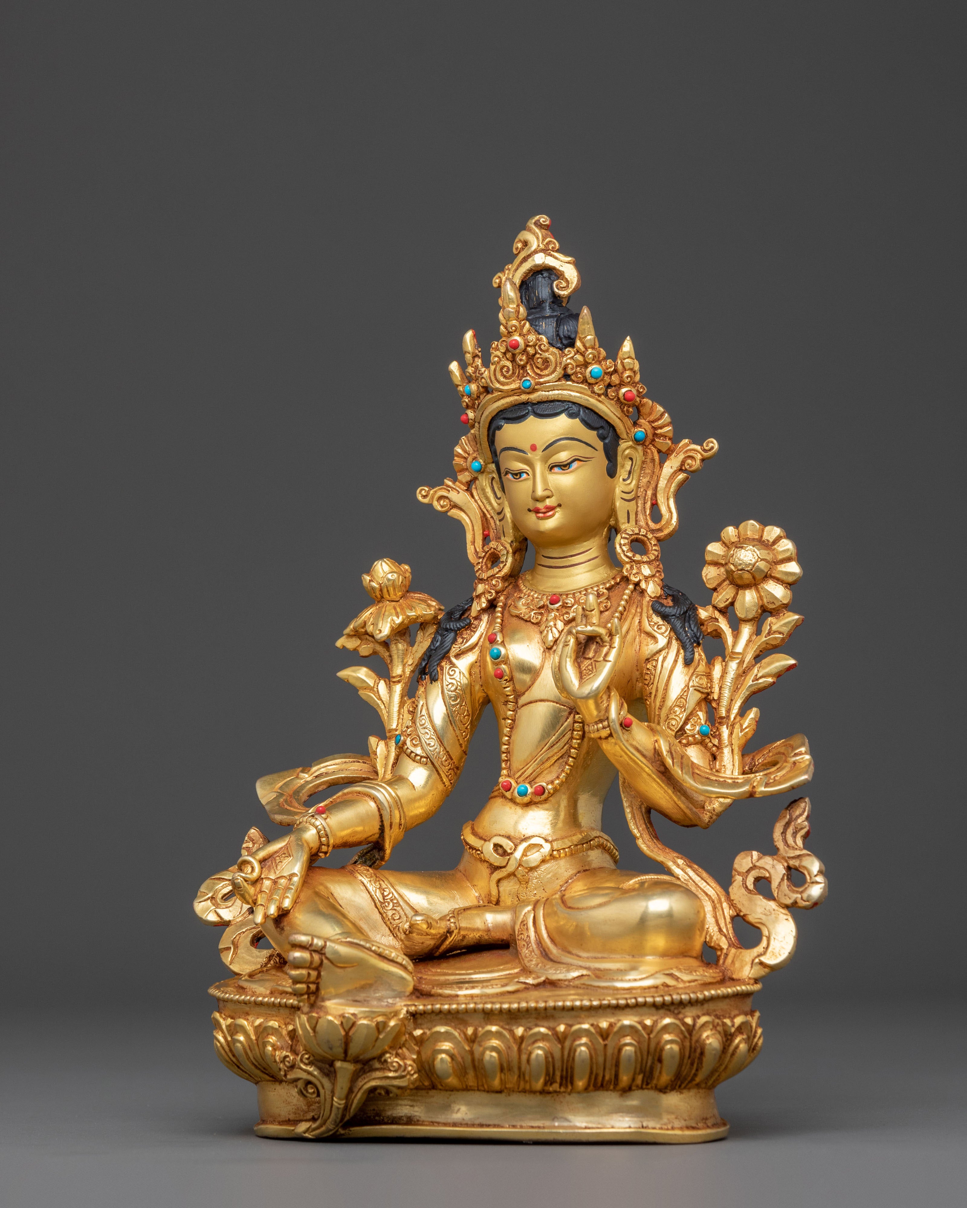 Celestial Green Tara Blessing Statue | Mother Figure