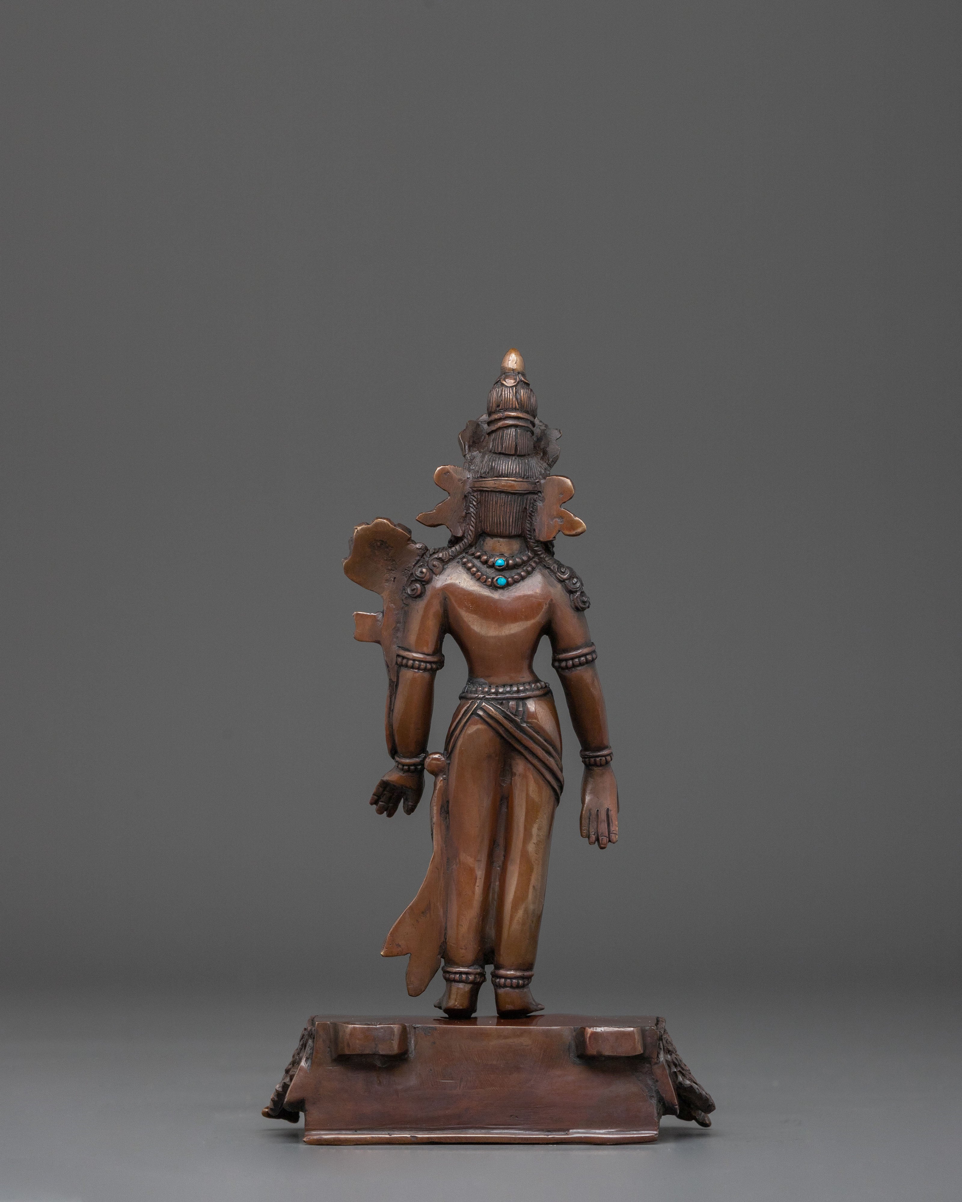 Padmapani Sacred Sculpture | Oxidized Copper Body