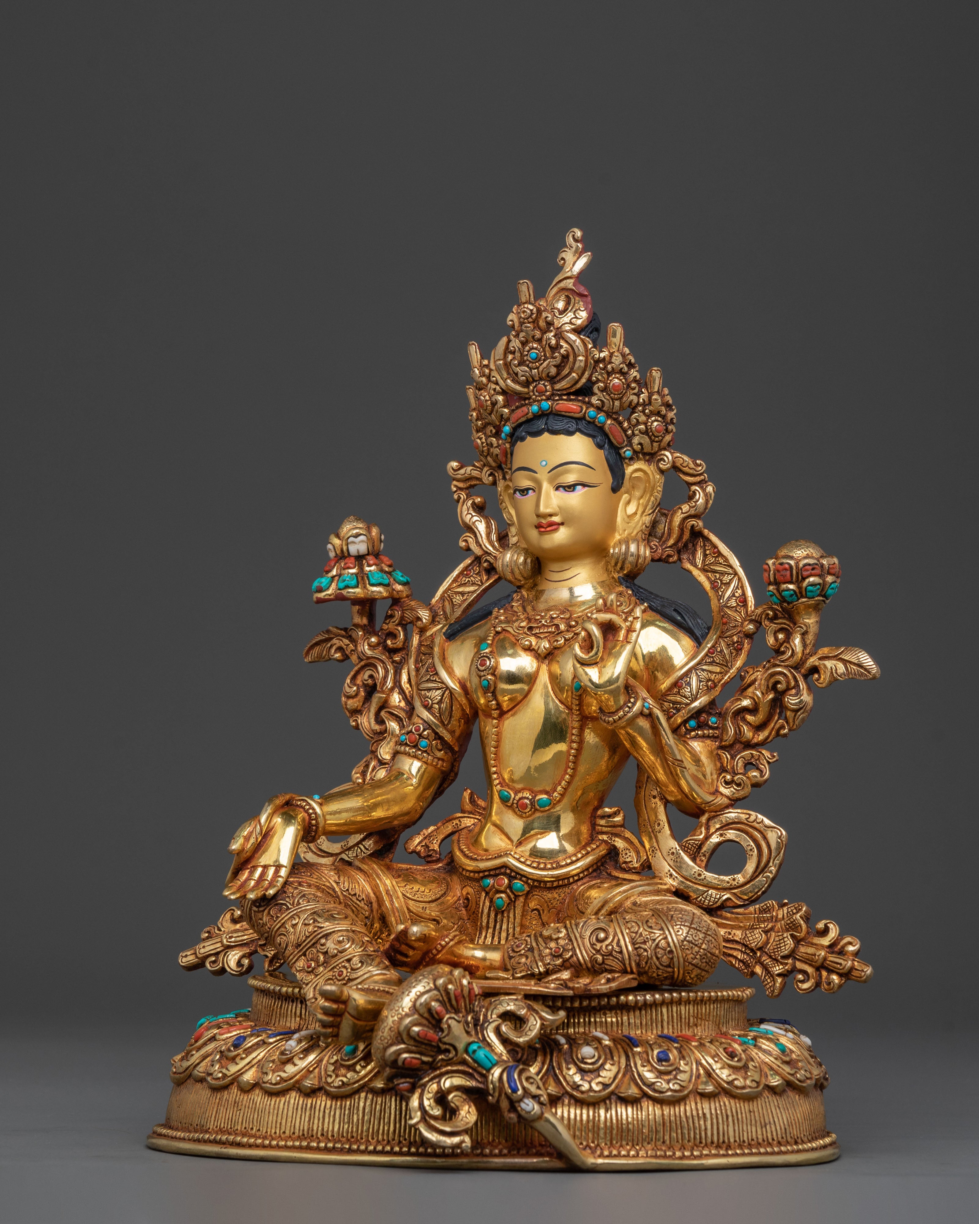 Green Tara: Handcrafted Mother Figurine