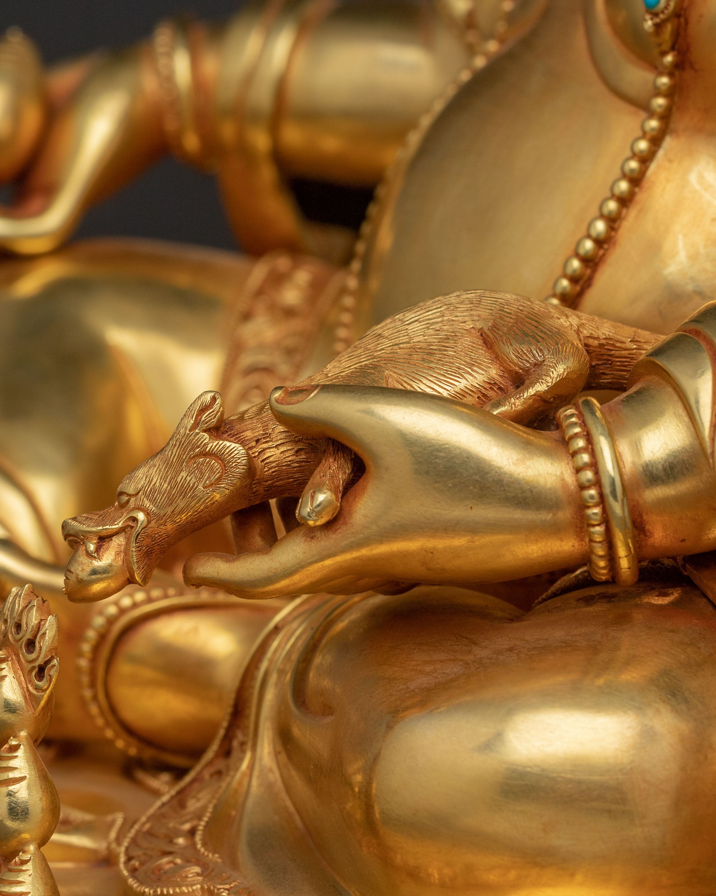 Yellow Dzambhala Wealth Deity Traditional Statue