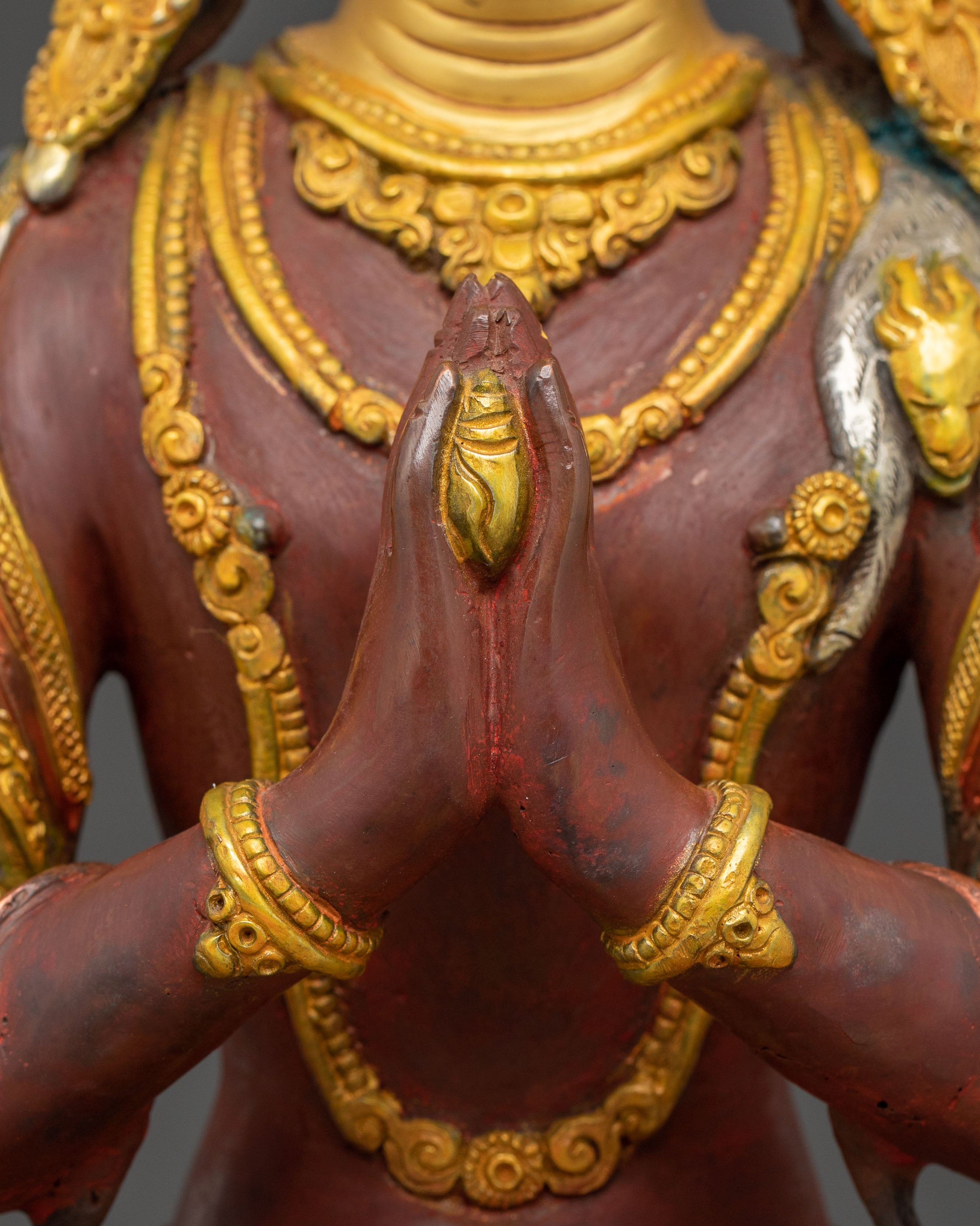 Chenrezig Traditional Statue: 24K Gold Gilded Artistry