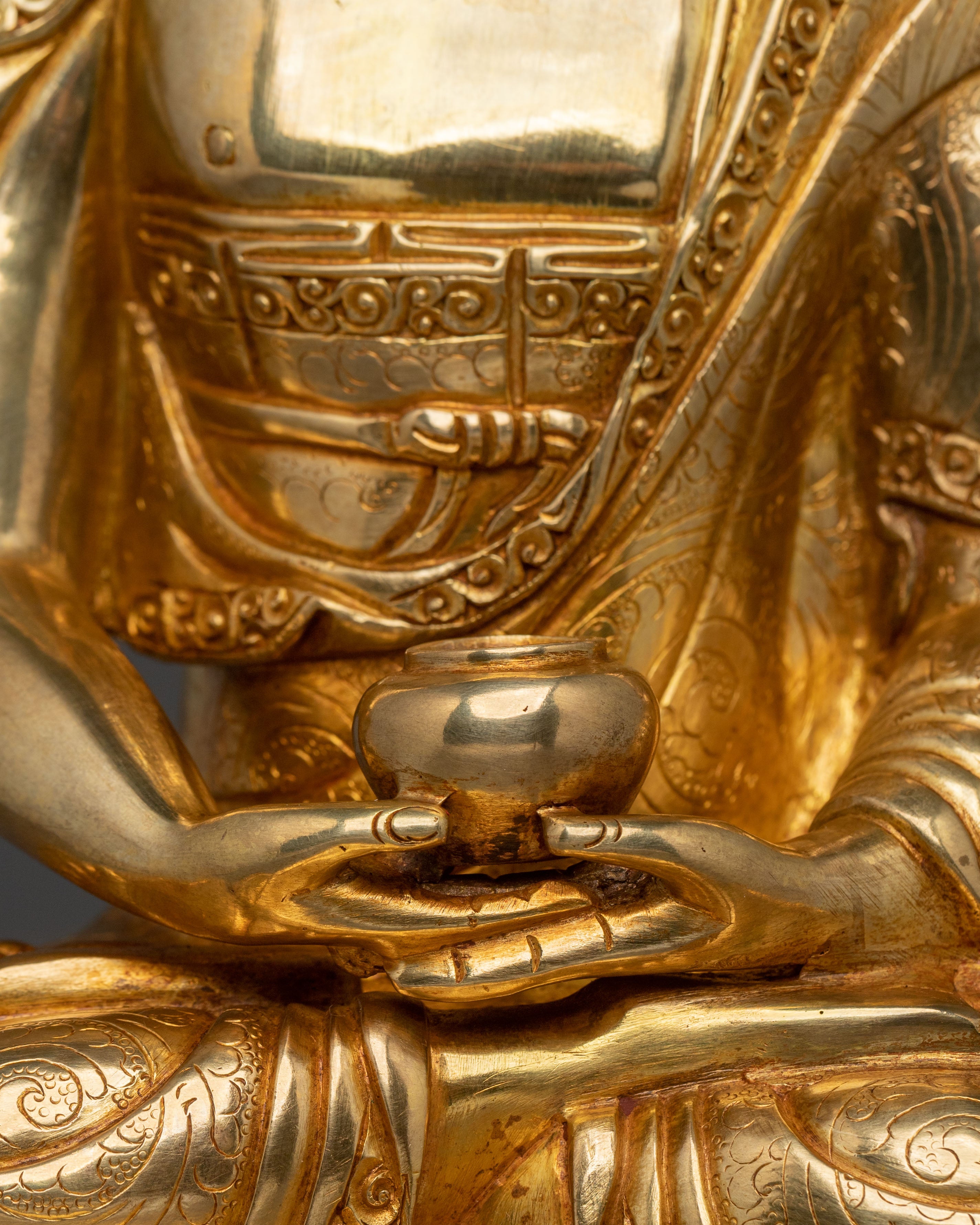 Amitabha Buddha Statue | 24K Gold Gilded Figurine