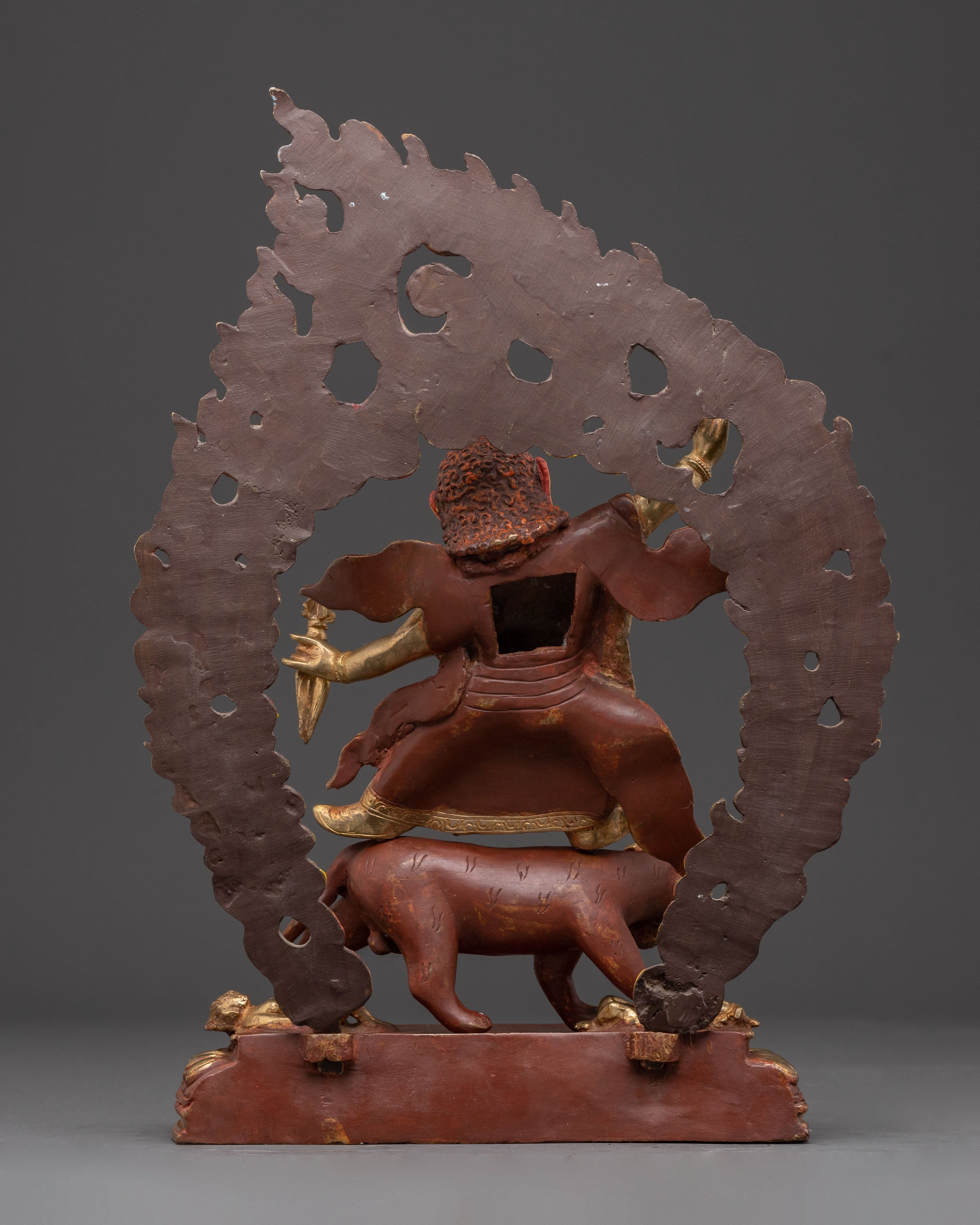 Handmade Golden Dorje Drolo Statue | Wrathful Protector