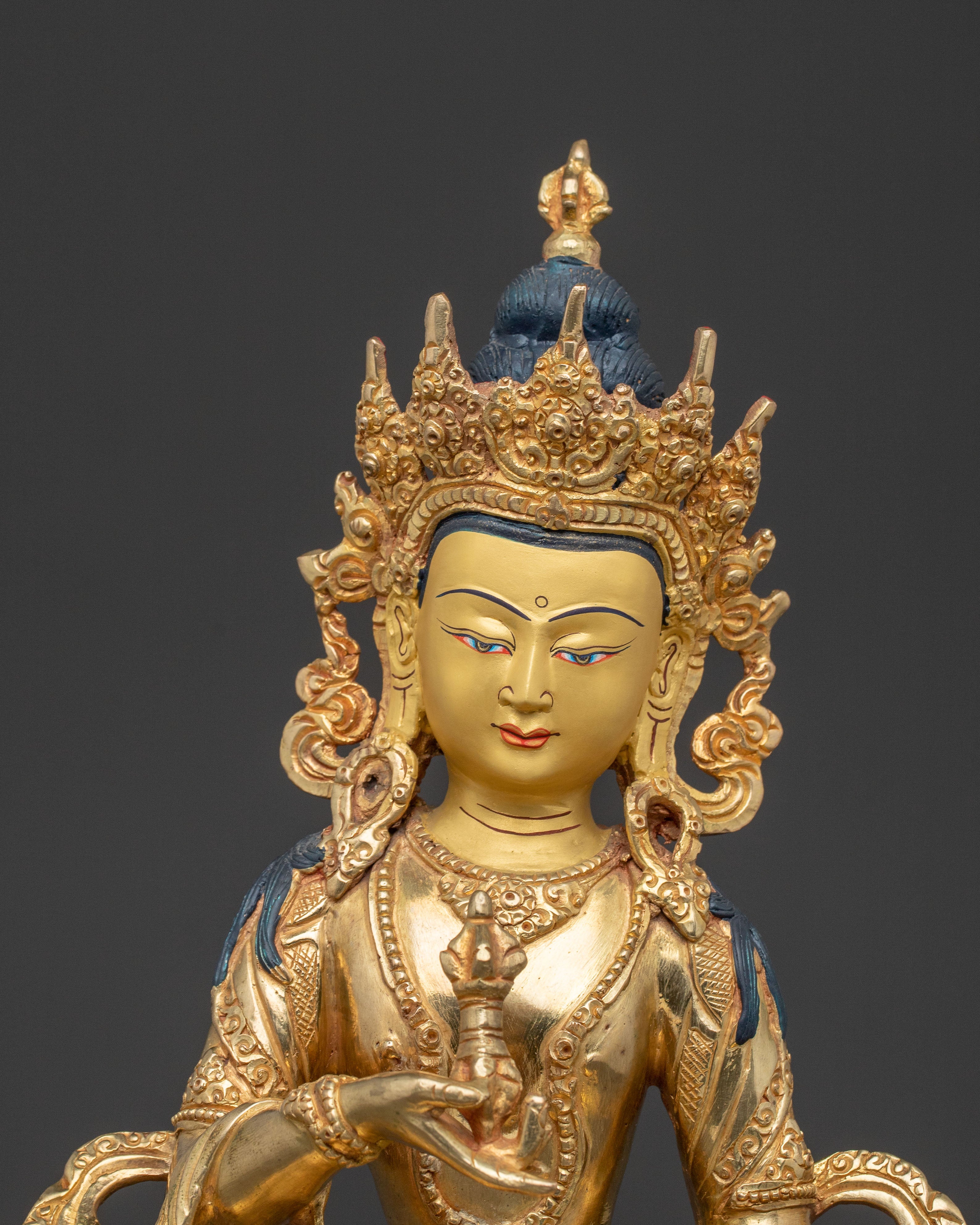 Divine Vajrasattva Golden Statue | 24k Gold Glided Sculpture