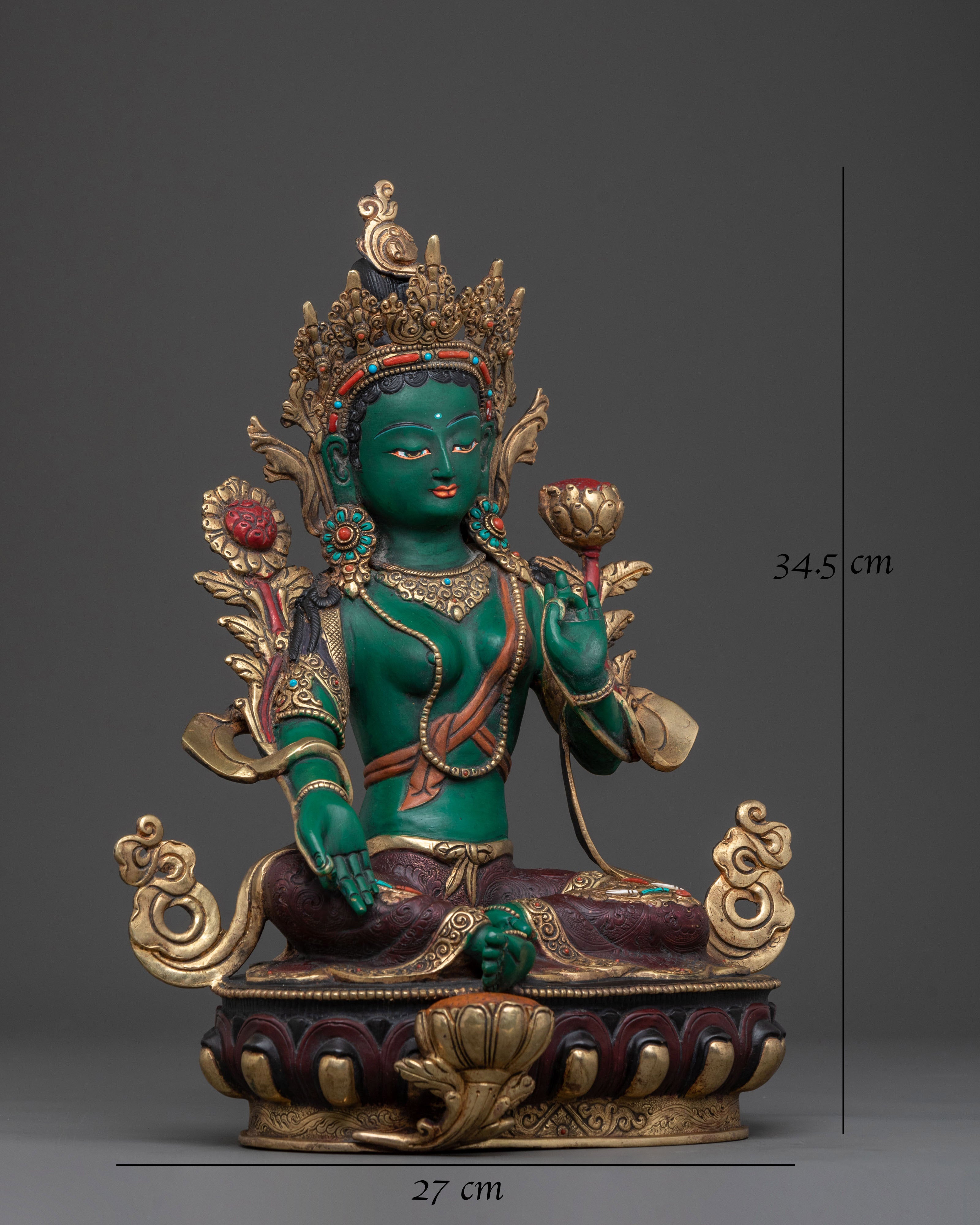 Divine Green Tara Sculpture | Goddess of Compassion & Protection