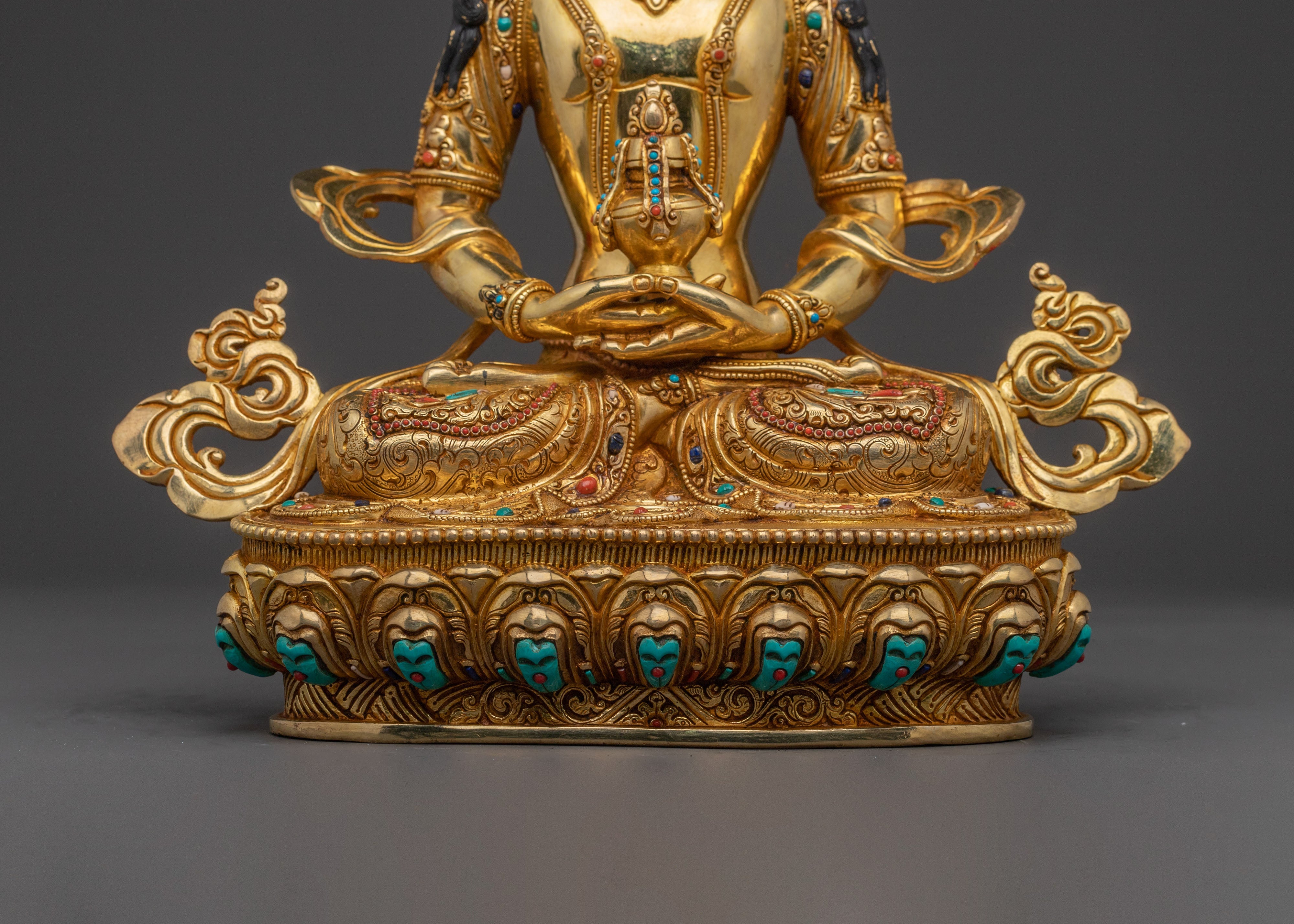 Amitayus Compassion and Healing Statue – 24K Gold Gilded