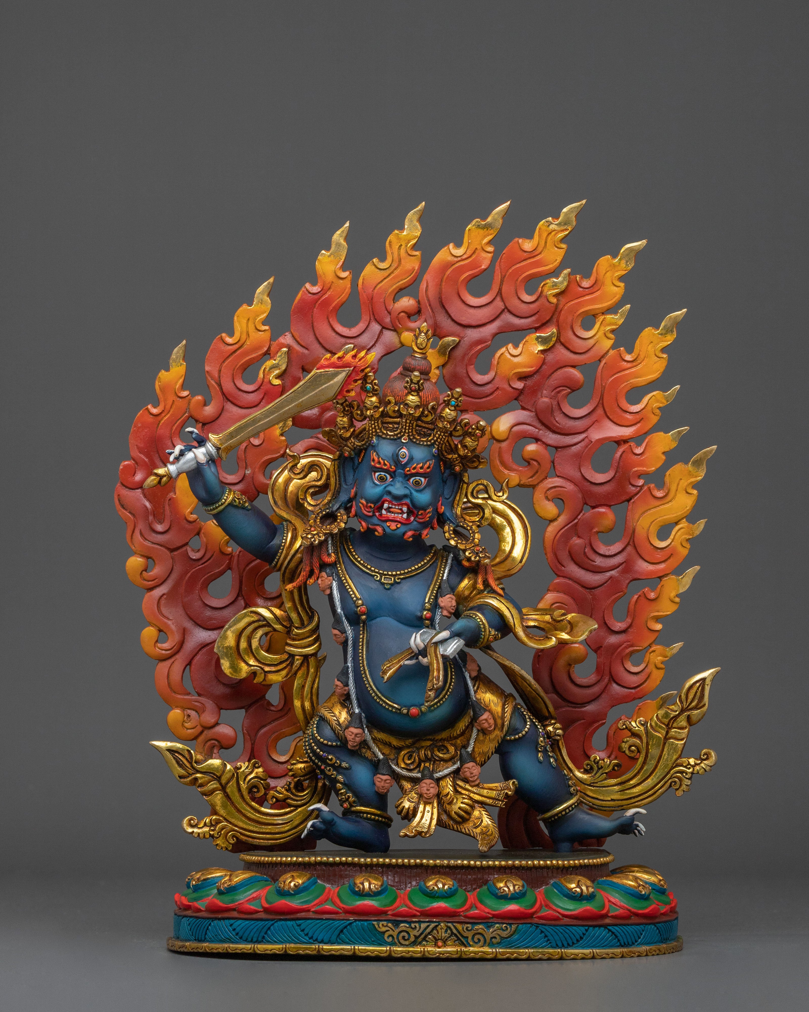 Black Manjushri Handmade Statue in Oxidized Copper