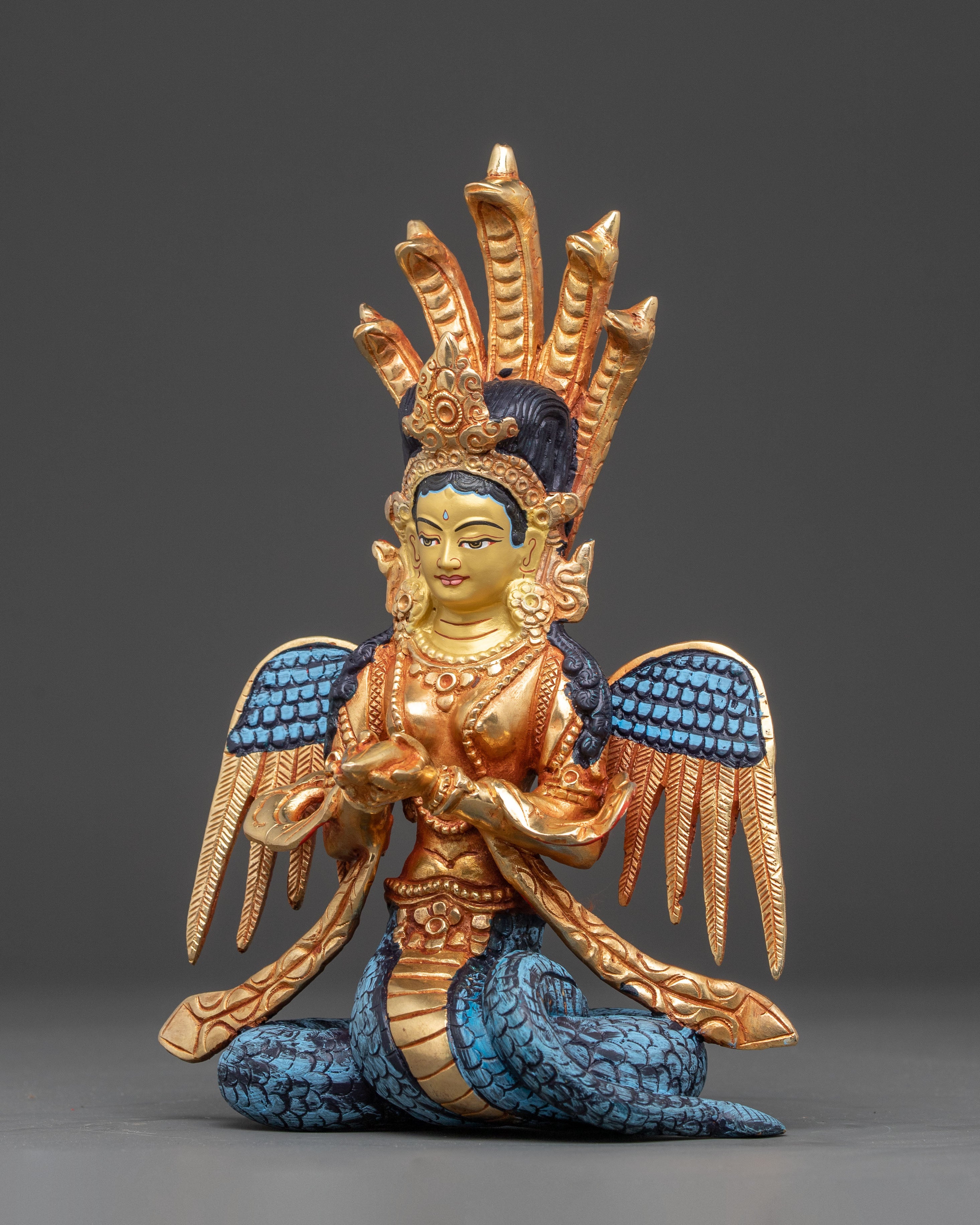 Mythical Deity Nagkanya Statue | Traditional Indonesian Art