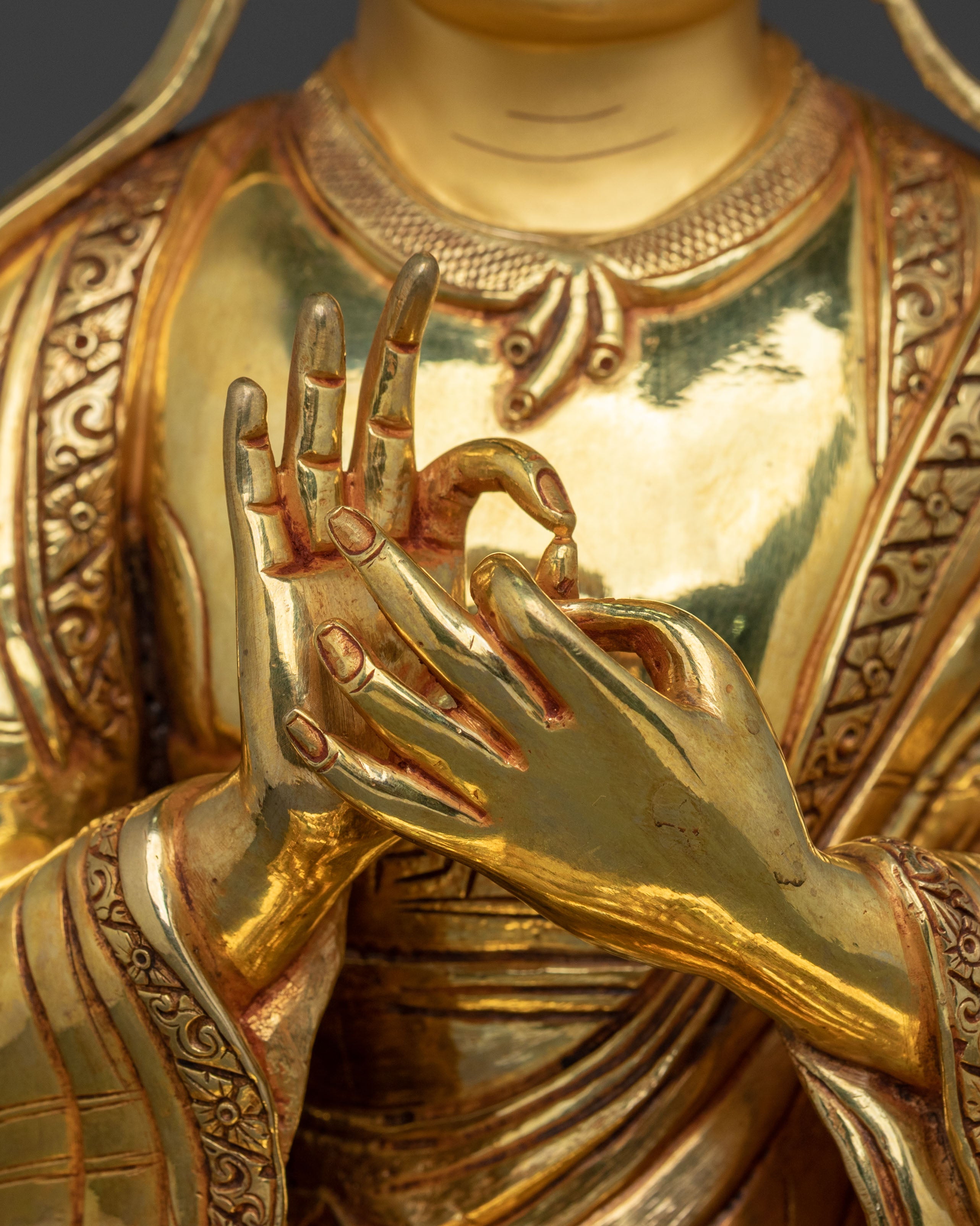 Atisa Sculpture | 24K Gold Gilded Buddhist Master
