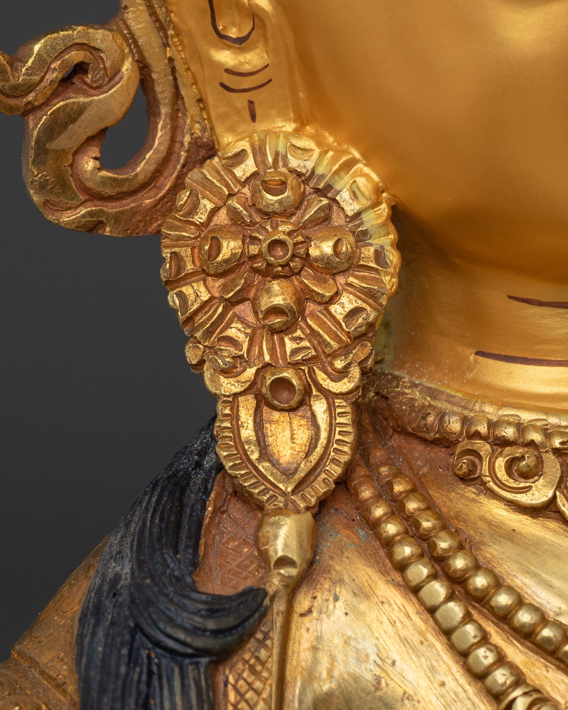 Wisdom Bodhisattva Manjushri Golden Figurine