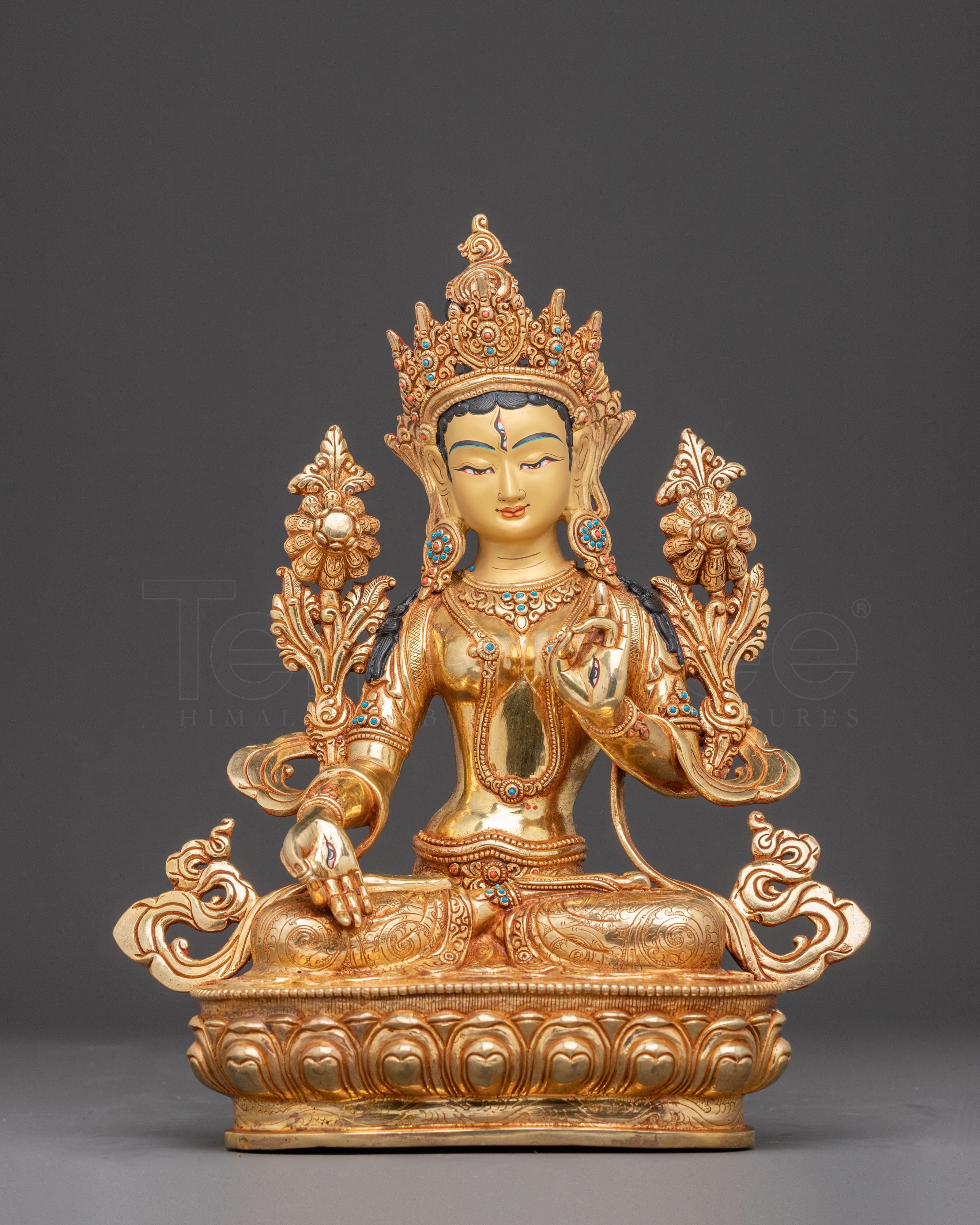Handcrafted Figurine of White Tara Healing Goddess