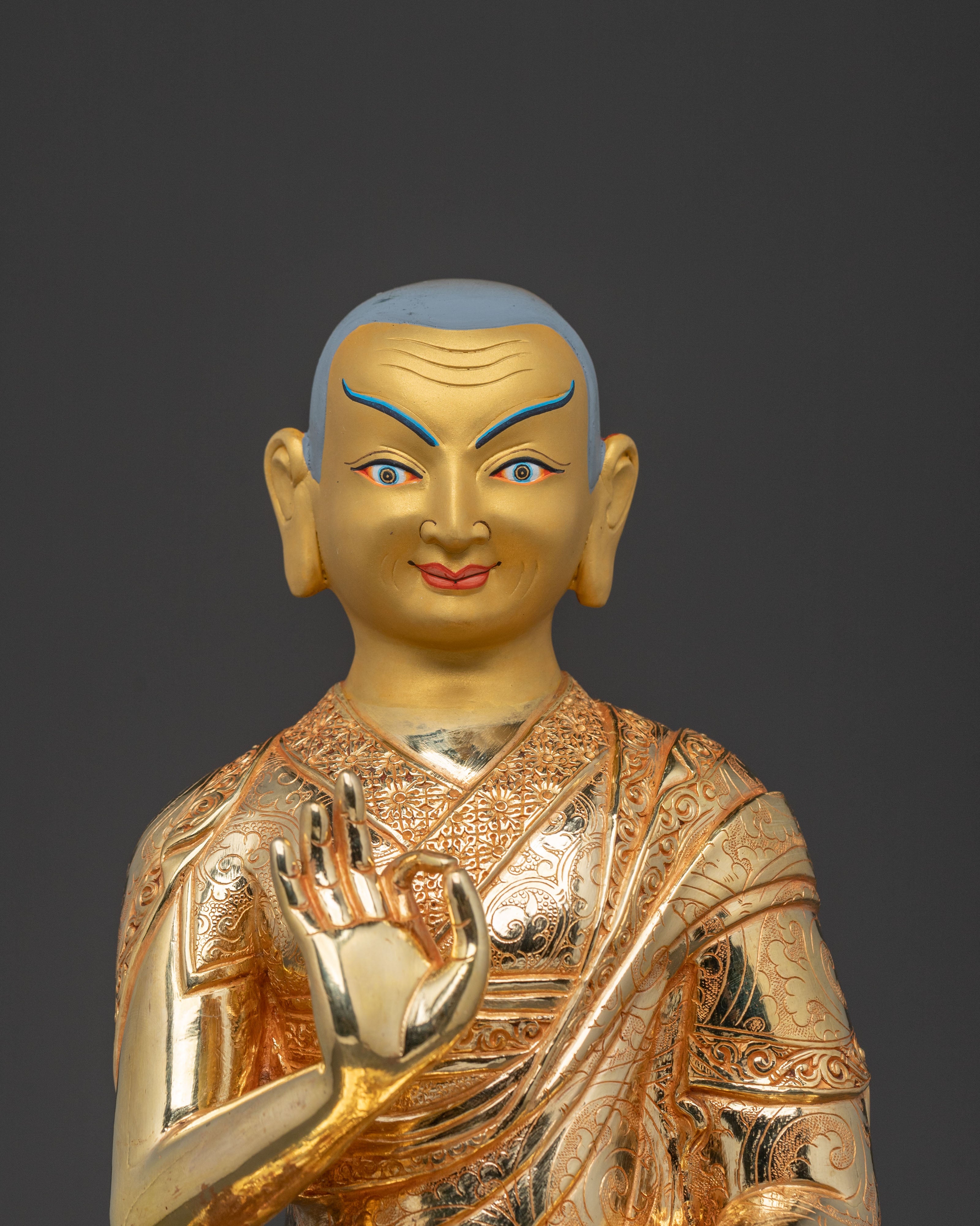 Disciples of Tsongkhapa Lineage Statue | 24k Gold Glided