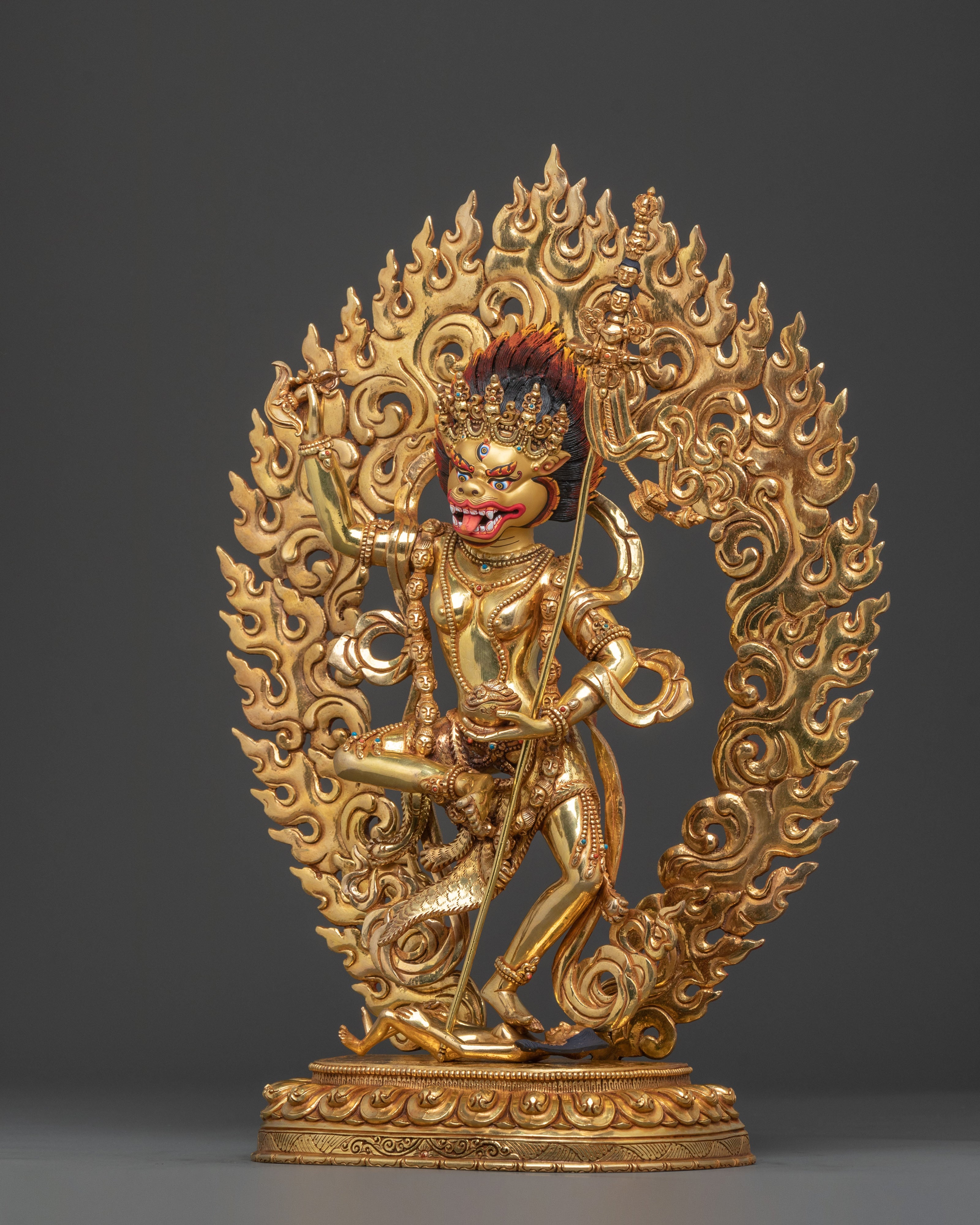 Simhamukha Sacred Sculpture | Lion-Faced Wisdom Dakini