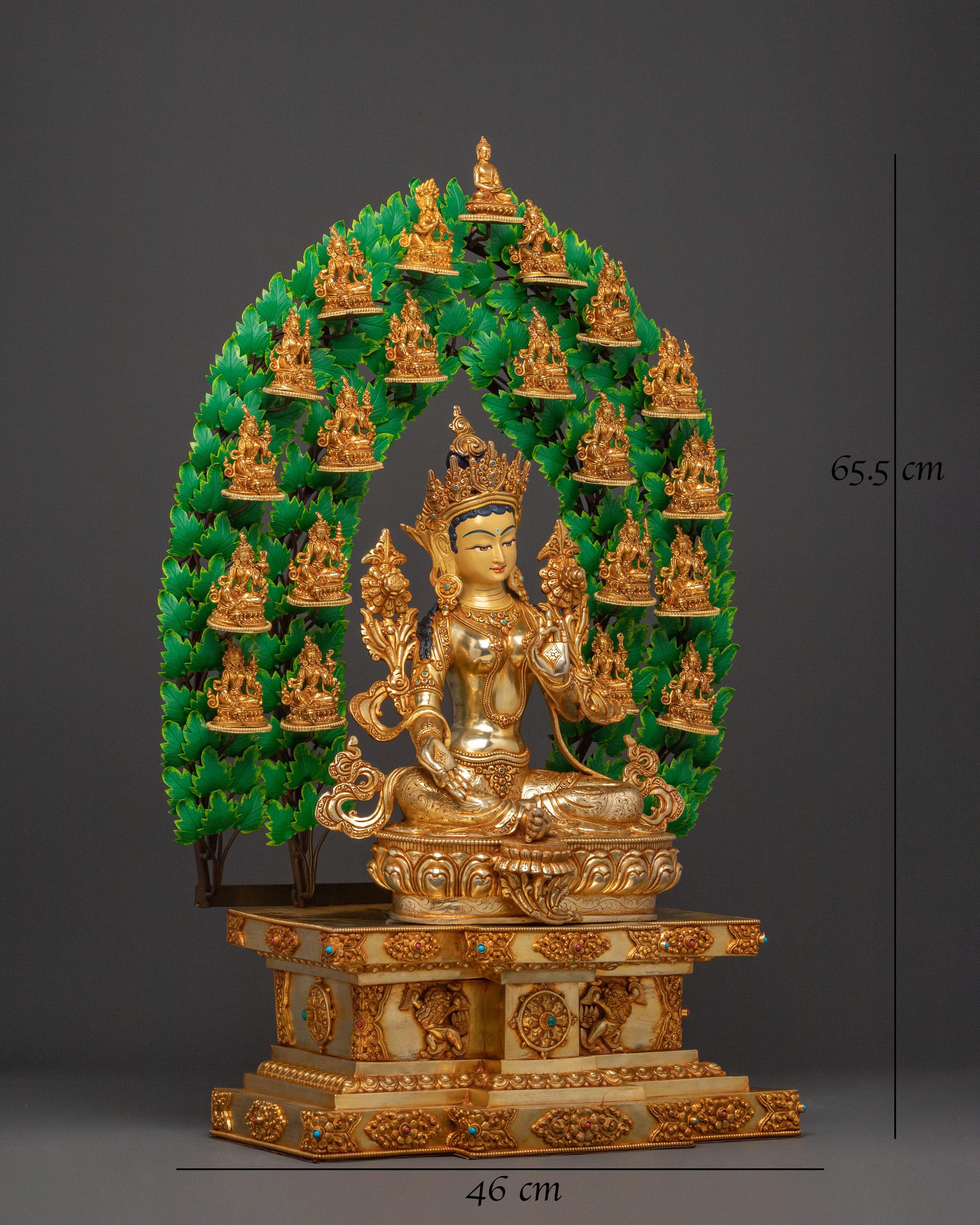 21 Tara Golden Statue Set | Handcrafted Devotion