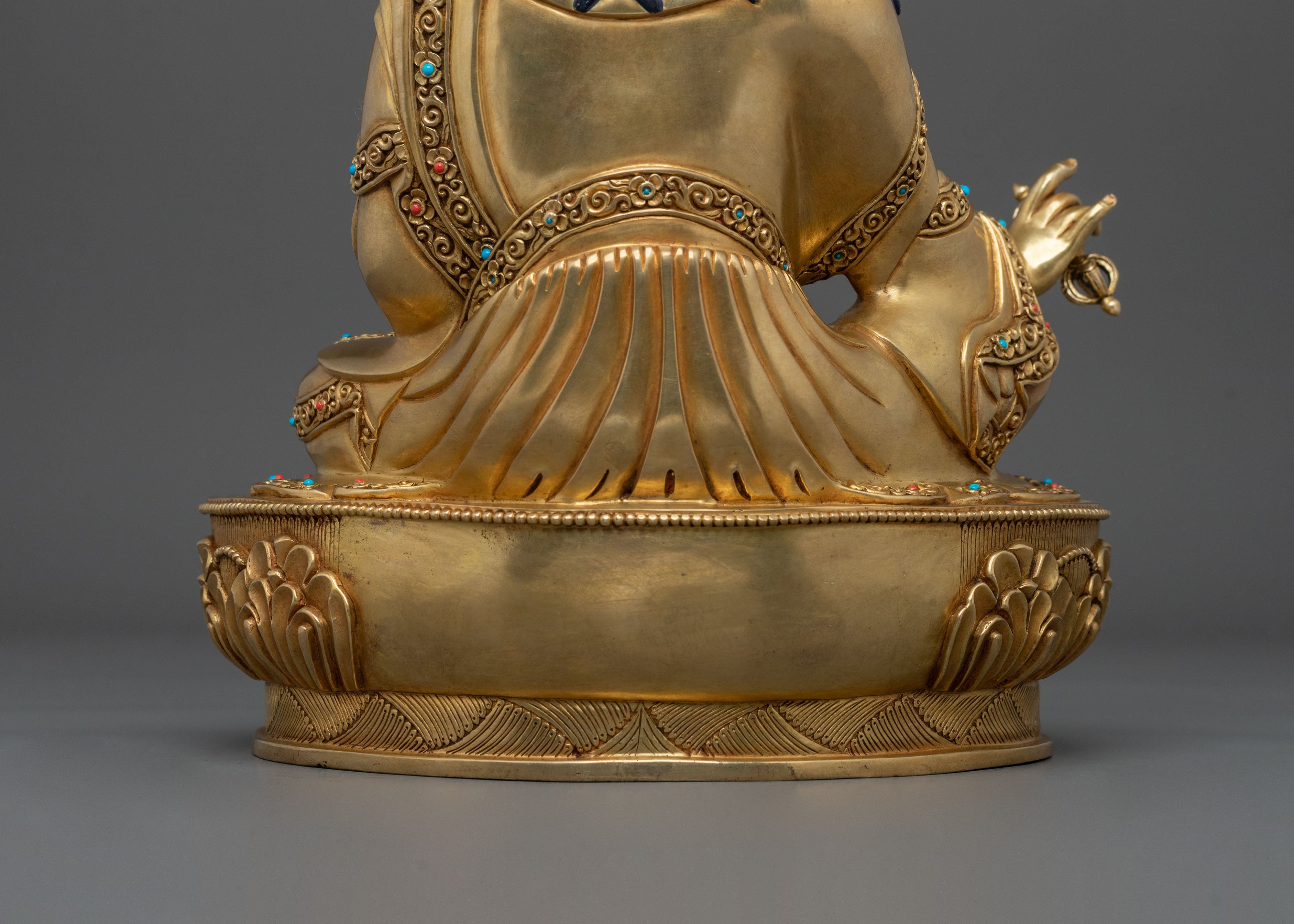 Guru Rinpoche Statue | Exquisitely 24K Gold Gilded