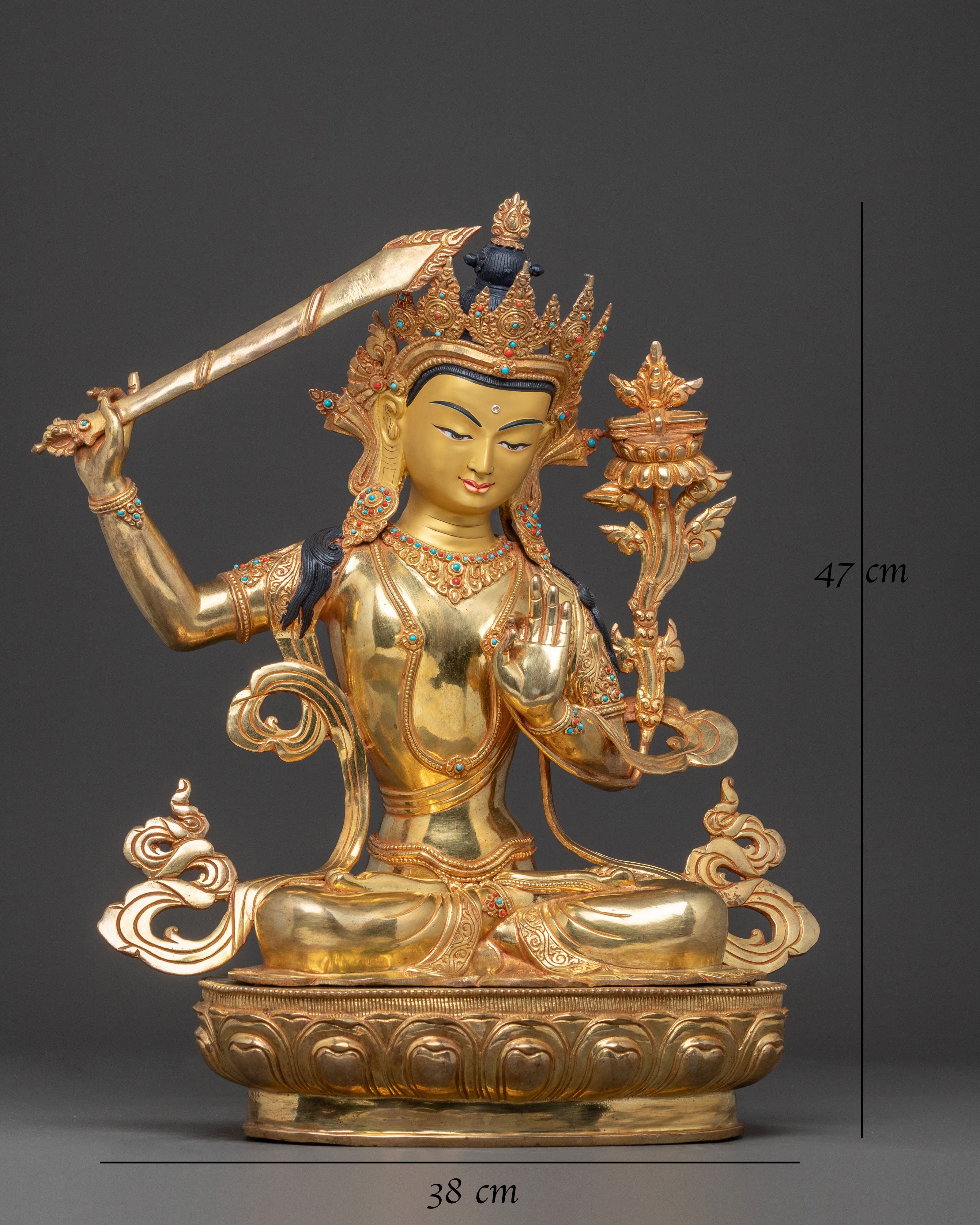 Golden Manjushri Bodhisattva Statue 