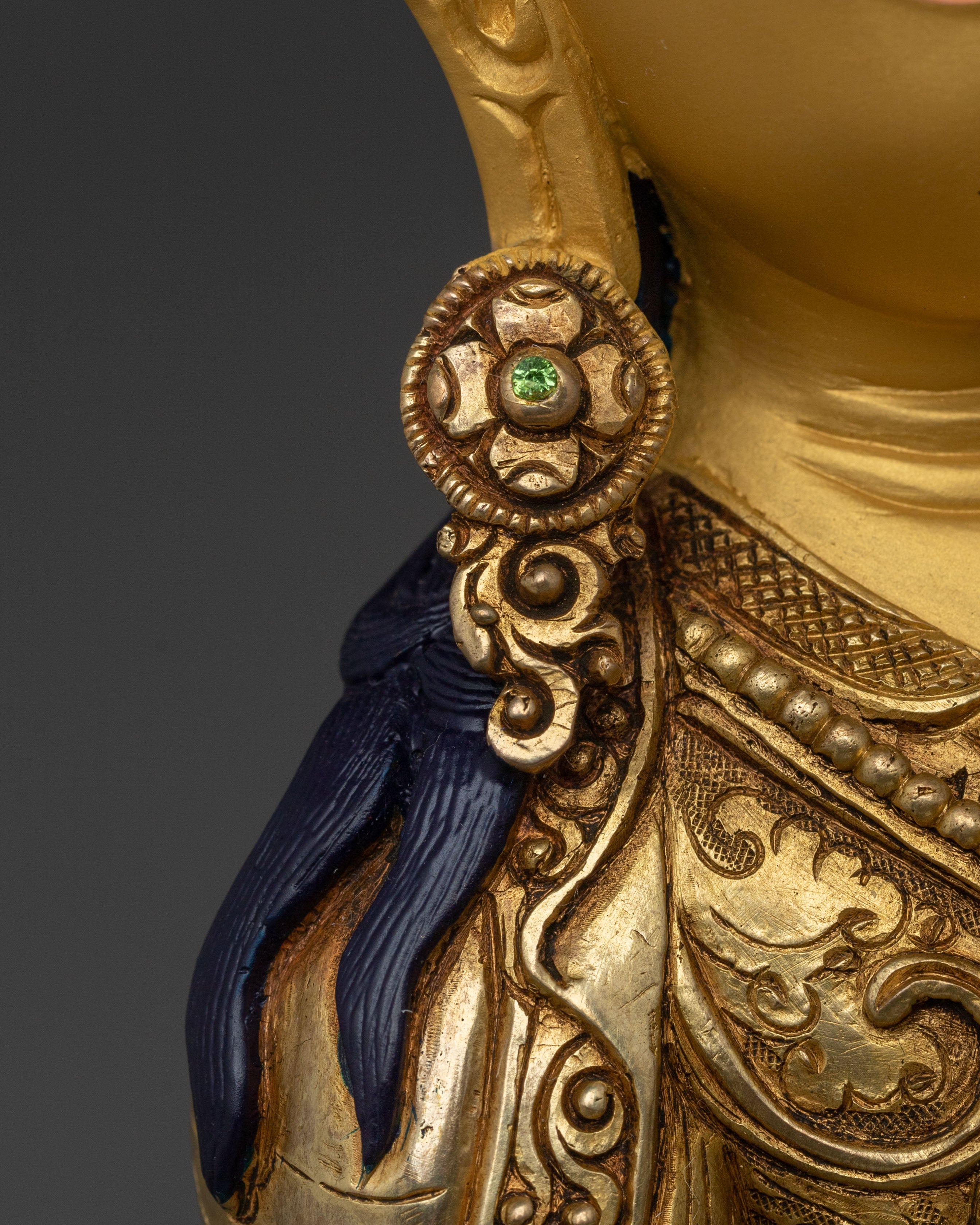 Guru Tsokye Dorje Sacred Sculpture | 24K Gold Gilded Vajrayana Statue