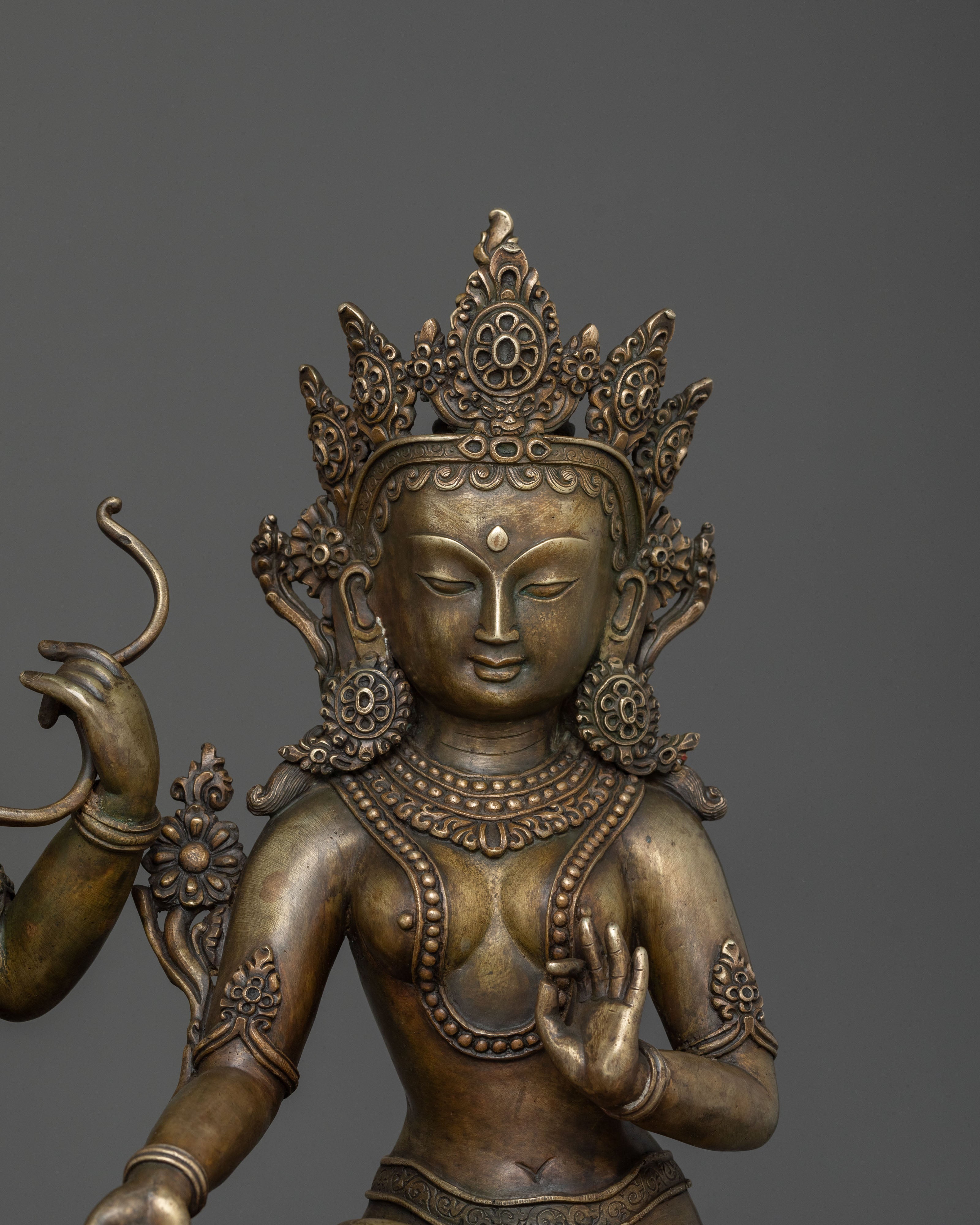 Maha Manjushri and Green Tara Statue Set | Altar Decor