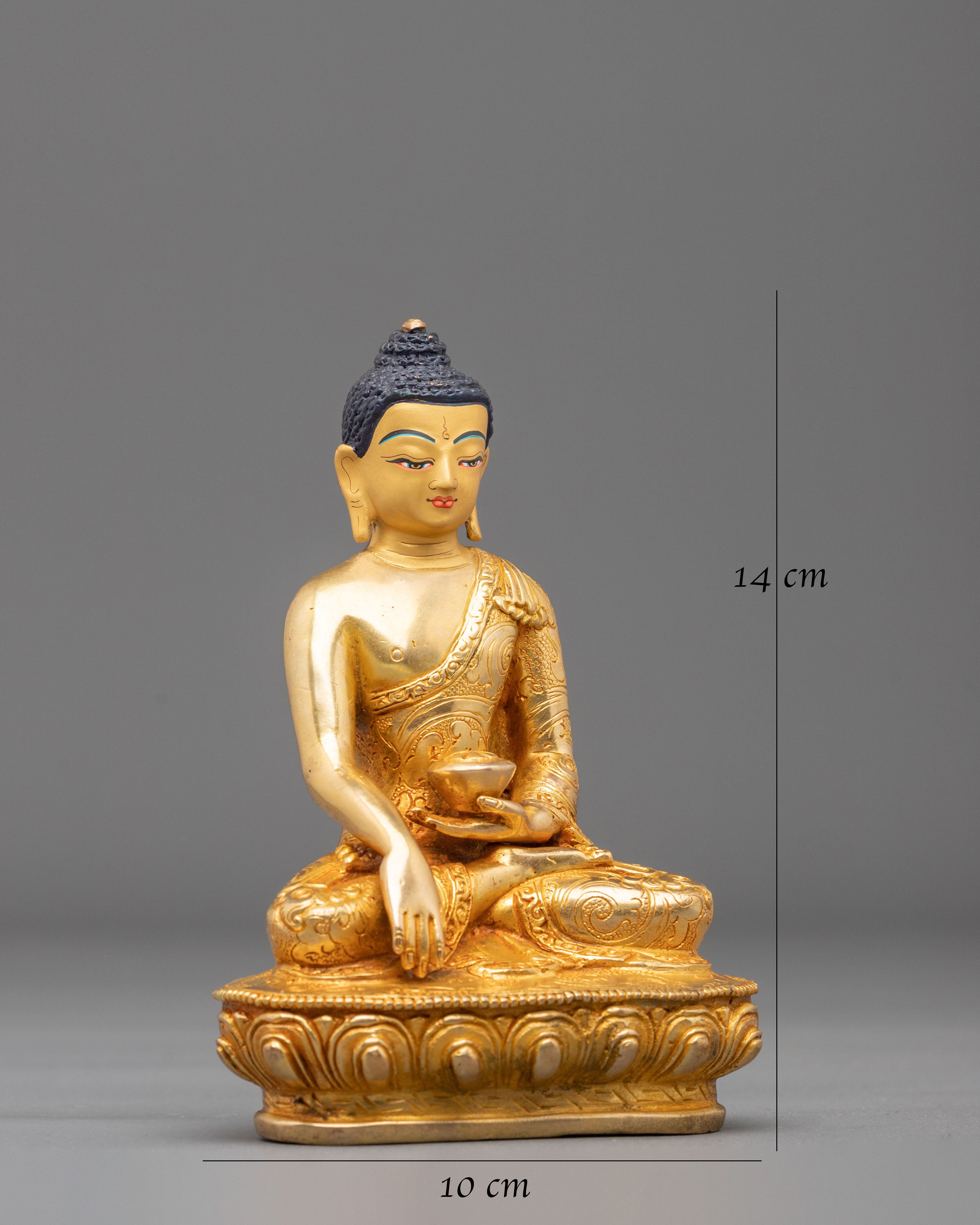 Shakyamuni Buddha Sculpture | 24K Gold Gilded